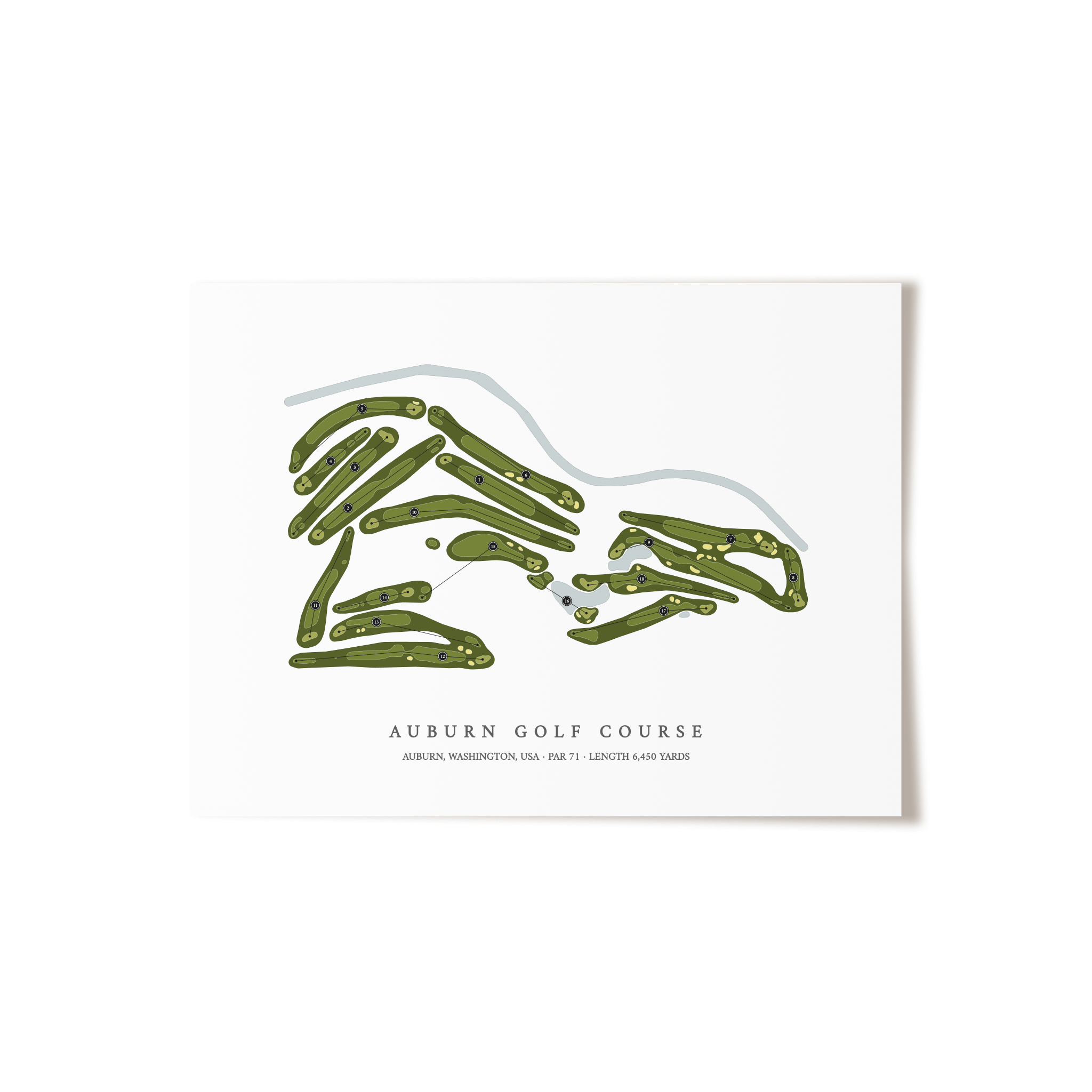 Auburn Golf Course | Golf Course Map | Unframed