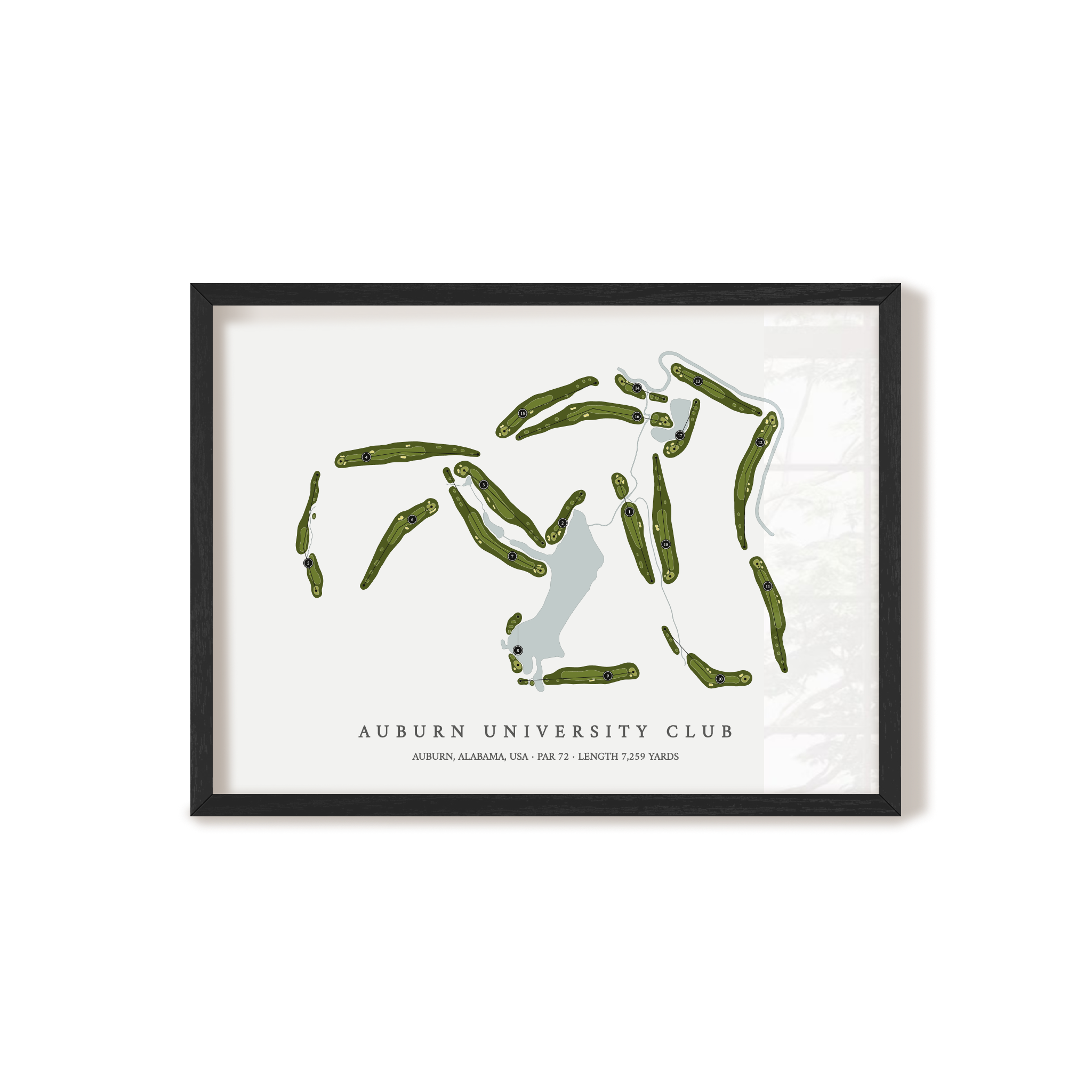 Auburn University Club | Golf Course Map | Black Frame