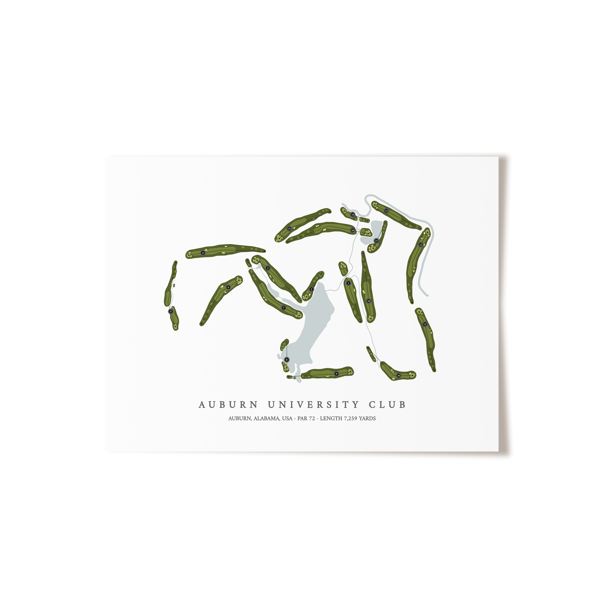 Auburn University Club | Golf Course Map | Unframed