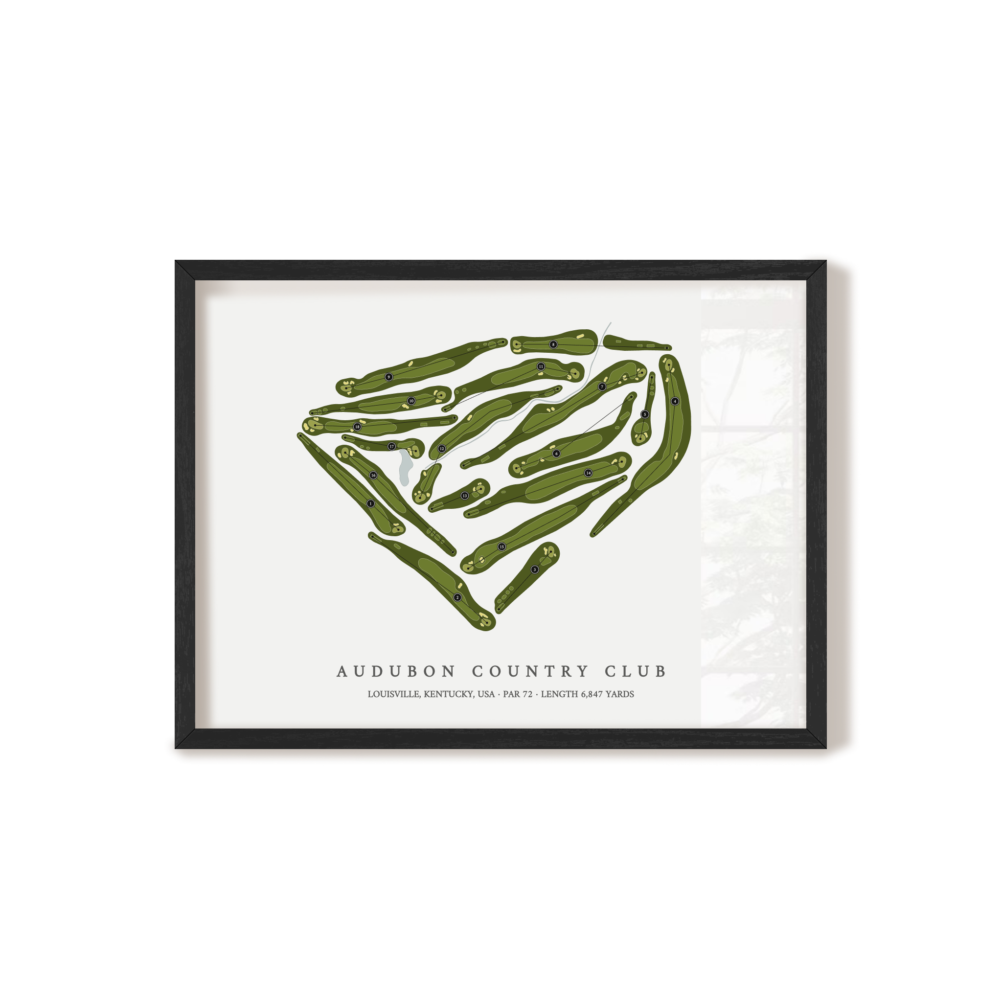 Audubon Country Club | Golf Course Map | Black Frame
