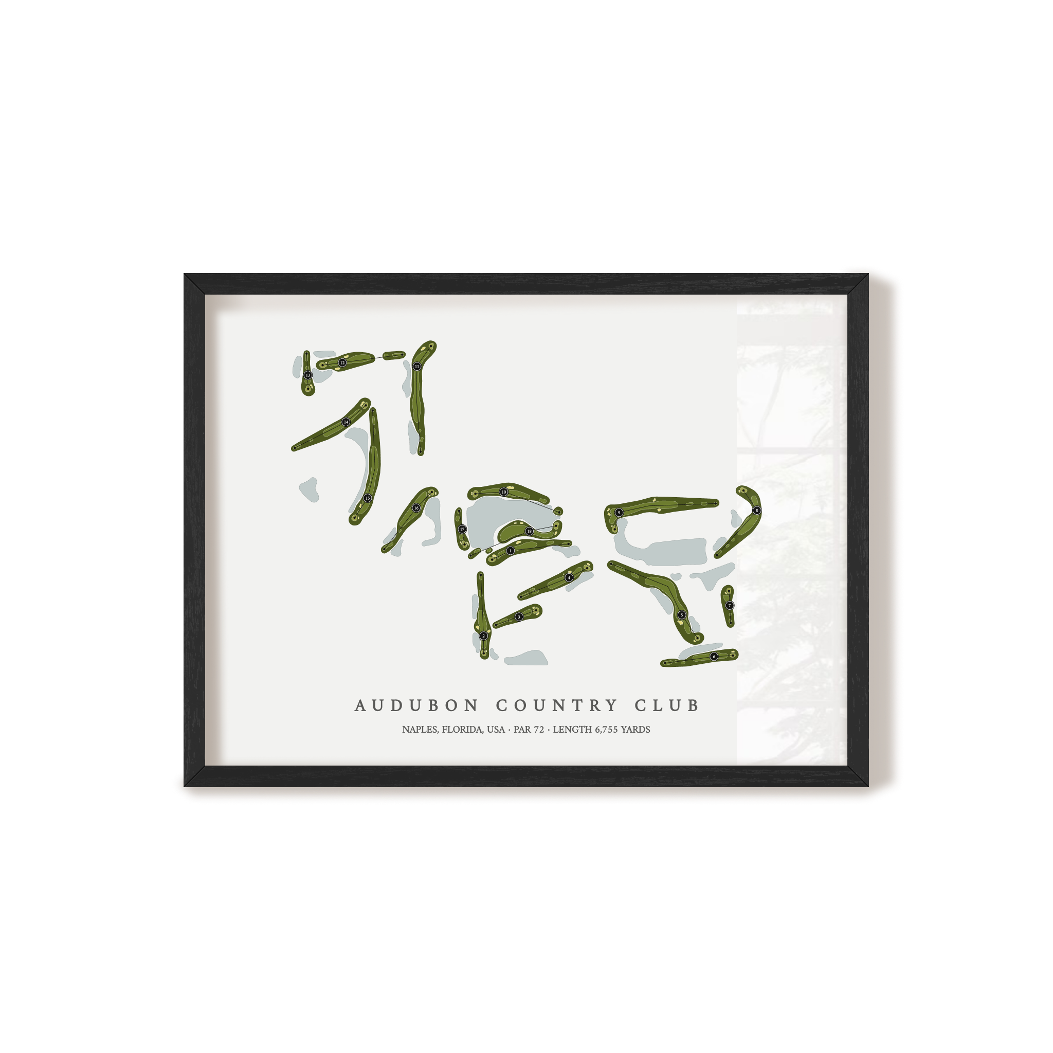 Audubon Country Club | Golf Course Map | Black Frame