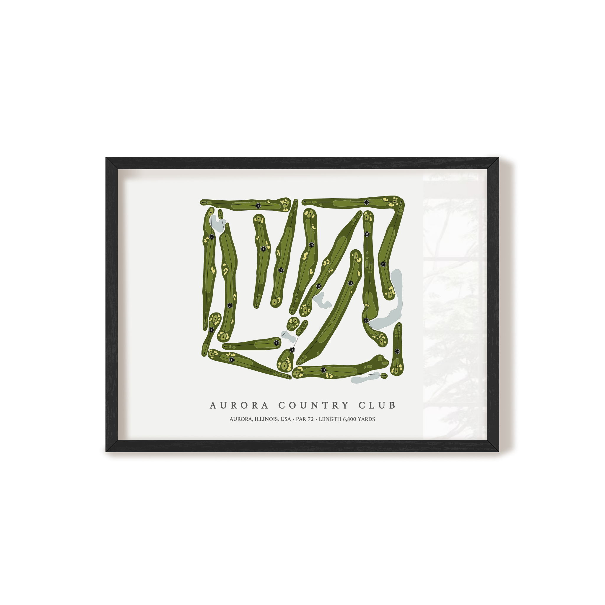 Aurora Country Club | Golf Course Print | Black Frame