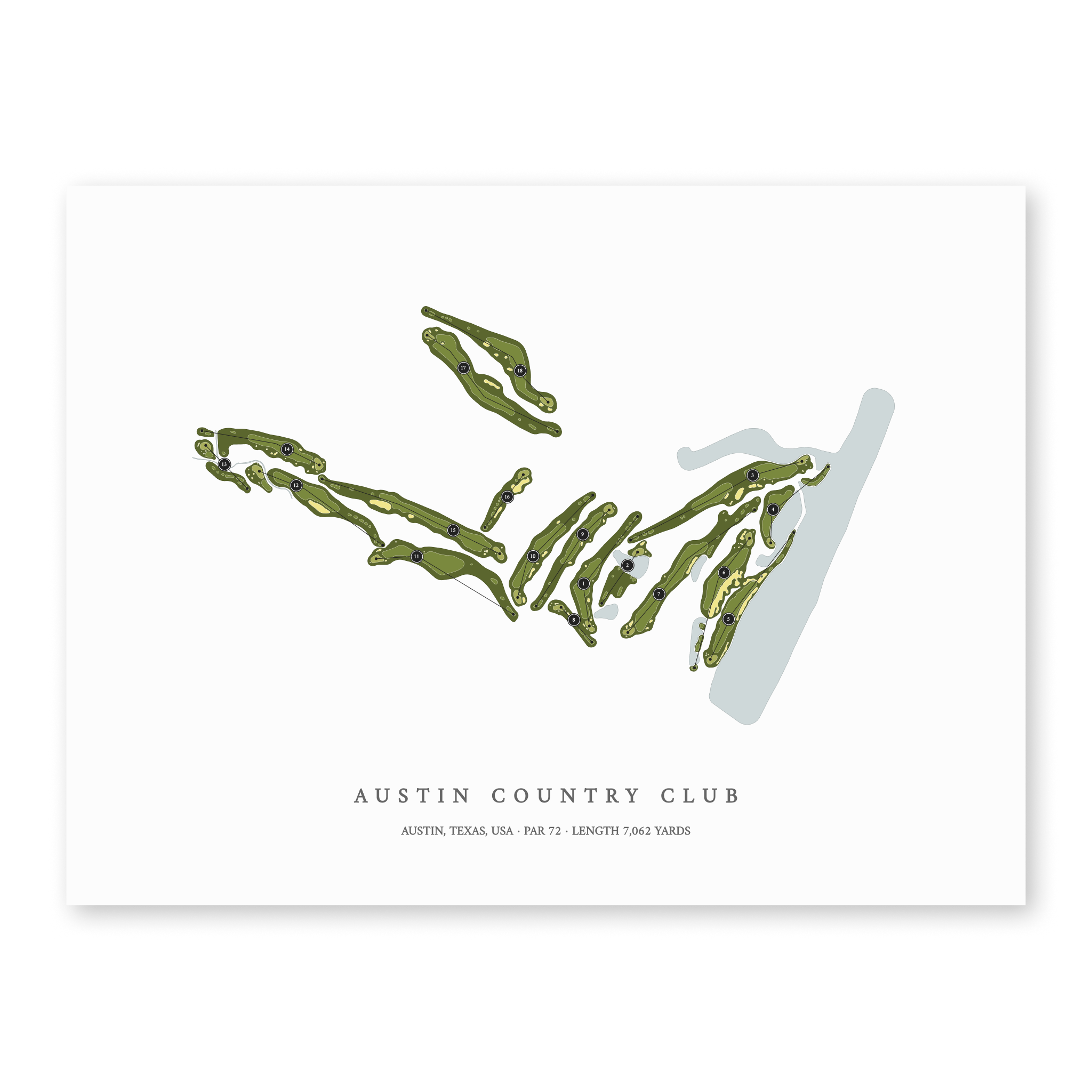 Austin Country Club | Golf Course Print | Unframed