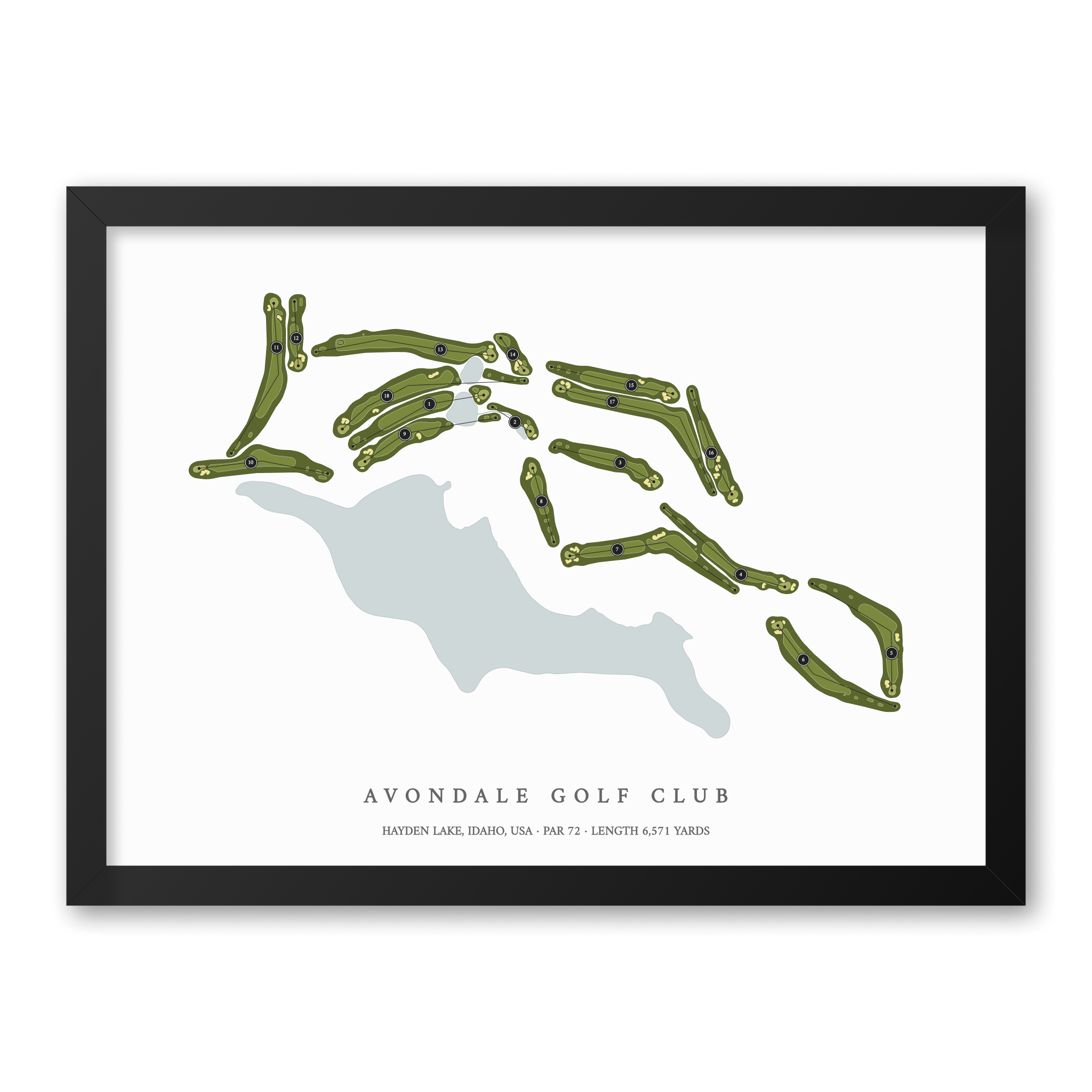 Avondale Golf Club | Golf Course Print | Black Frame