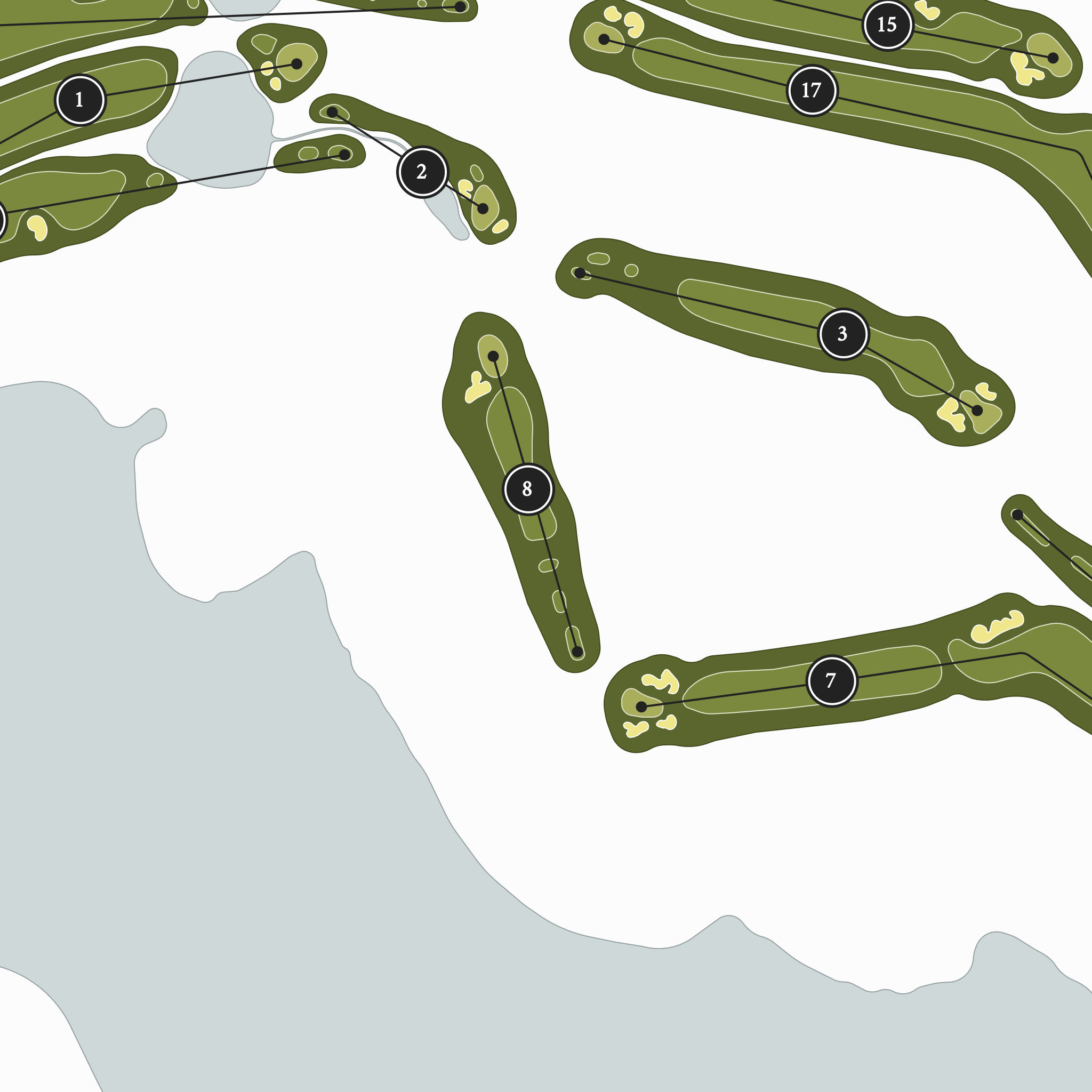 Avondale Golf Club | Golf Course Print | Close Up