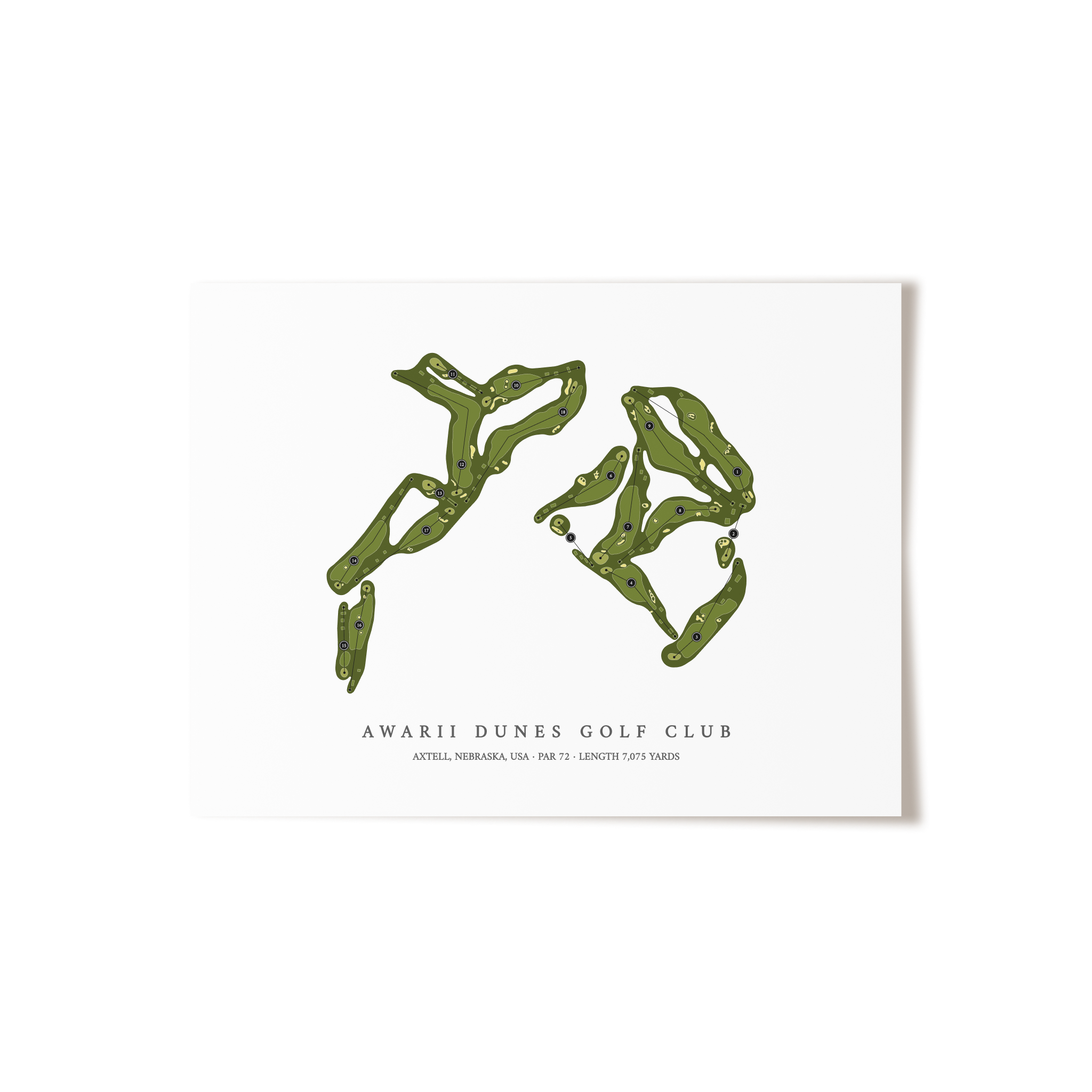 Awarii Dunes Golf Club | Golf Course Map | Unframed
