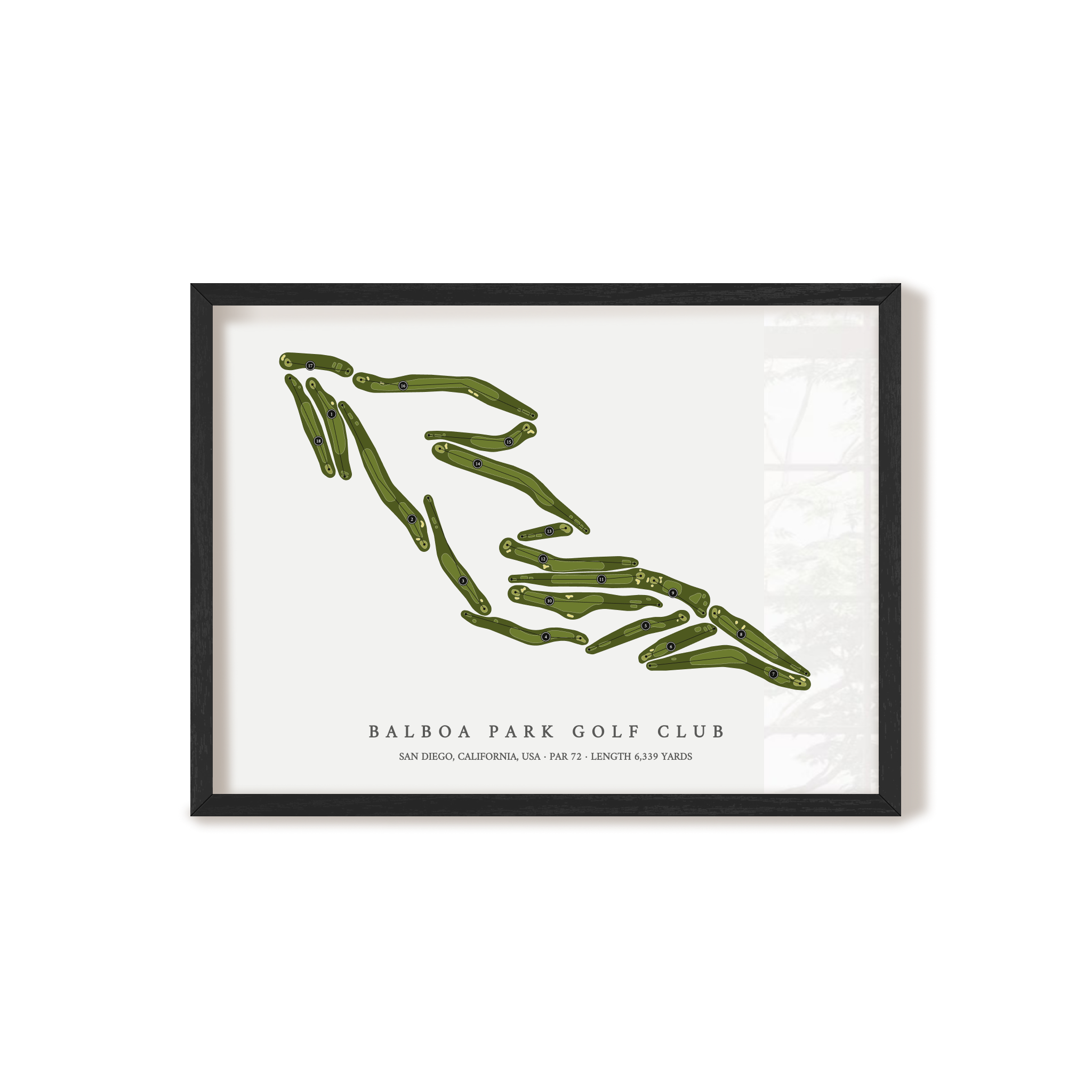 Balboa Park Golf Club | Golf Course Map | Black Frame