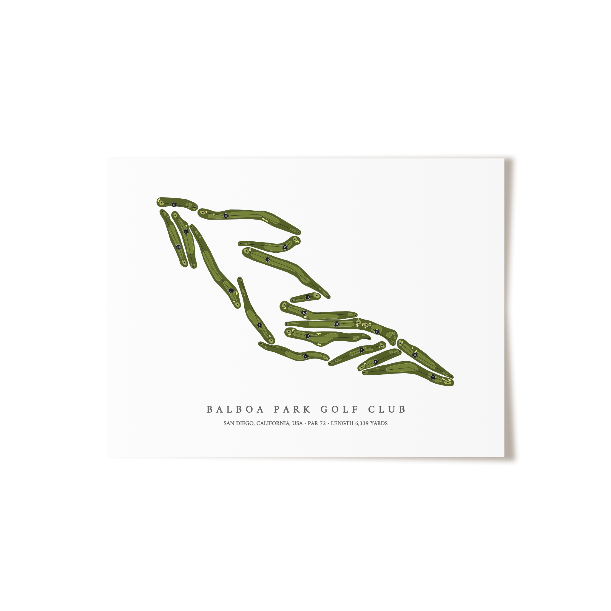 Balboa Park Golf Club | Golf Course Map | Unframed
