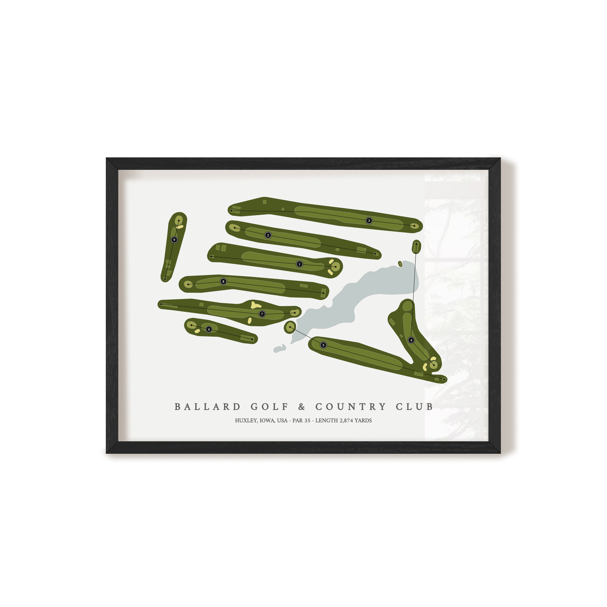 Ballard Golf & Country Club | Golf Course Map | Black Frame