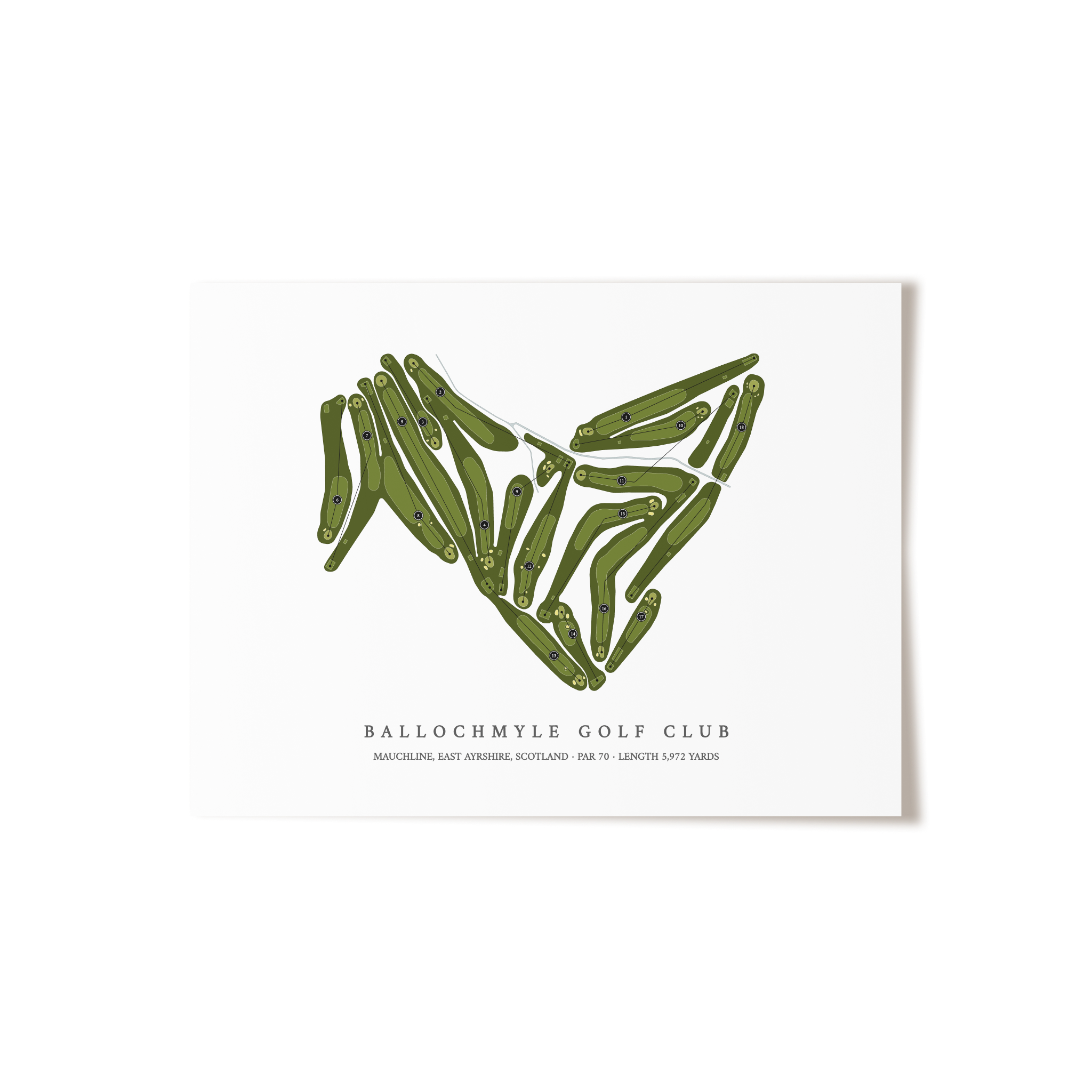Ballochmyle Golf Club | Golf Course Map | Unframed