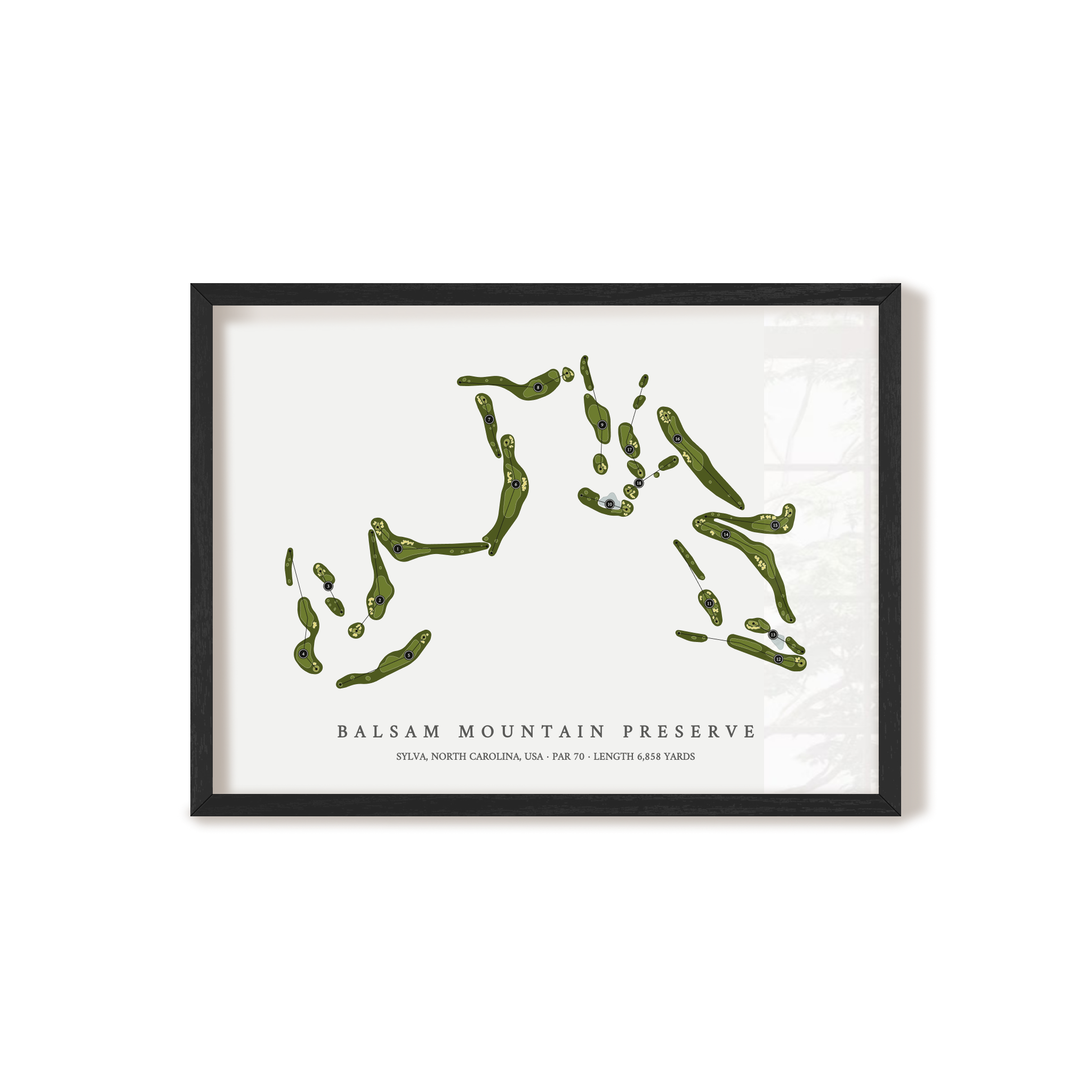 Balsam Mountain Preserve | Golf Course Map | Black Frame