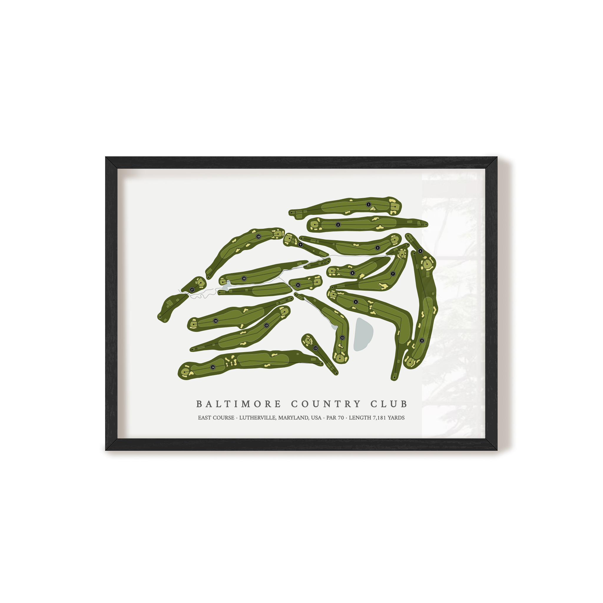 Baltimore Country Club - East Course | Golf Course Print | Black Frame