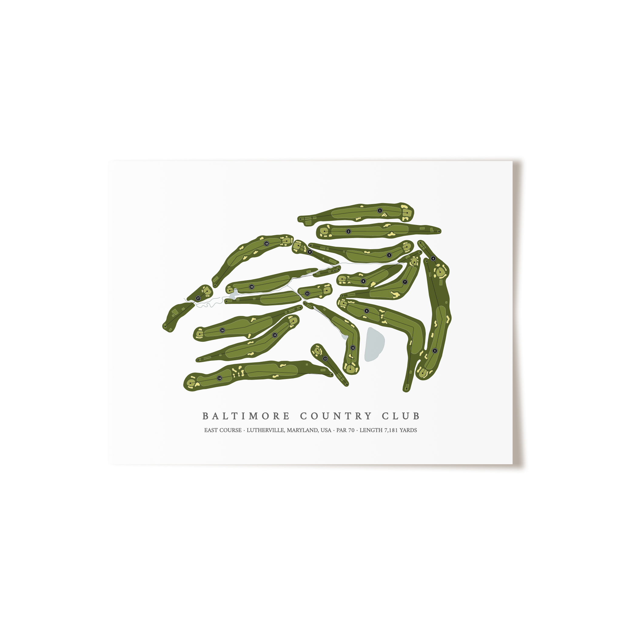 Baltimore Country Club - East Course | Golf Course Print | Unframed