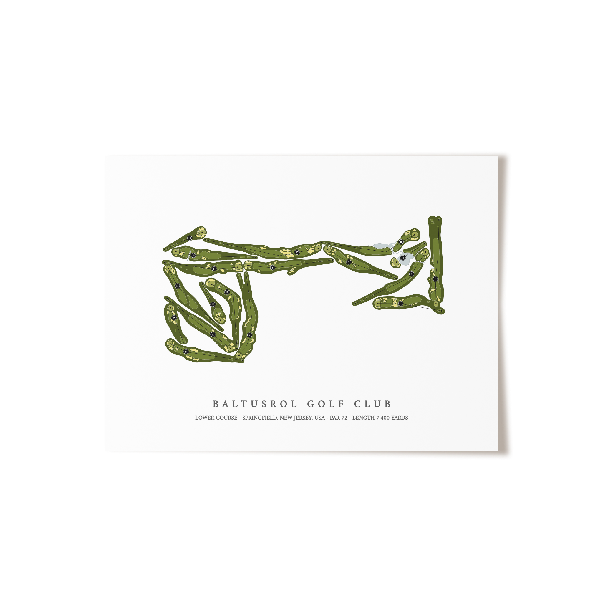 Baltusrol Golf Club - Lower Course | Golf Course Print | Unframed