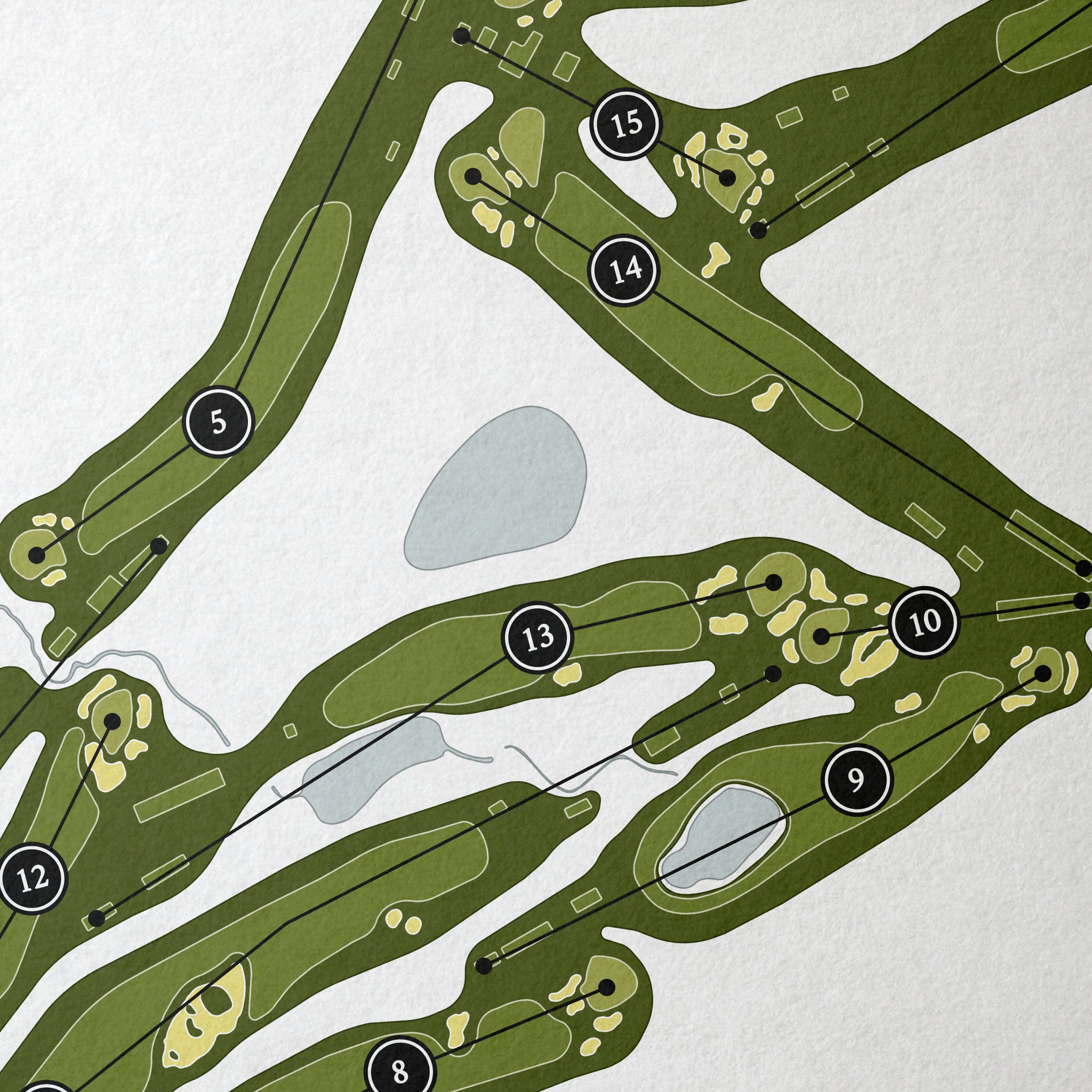 Baltusrol Golf Club - Upper Course | Golf Course Print | Close+Up
