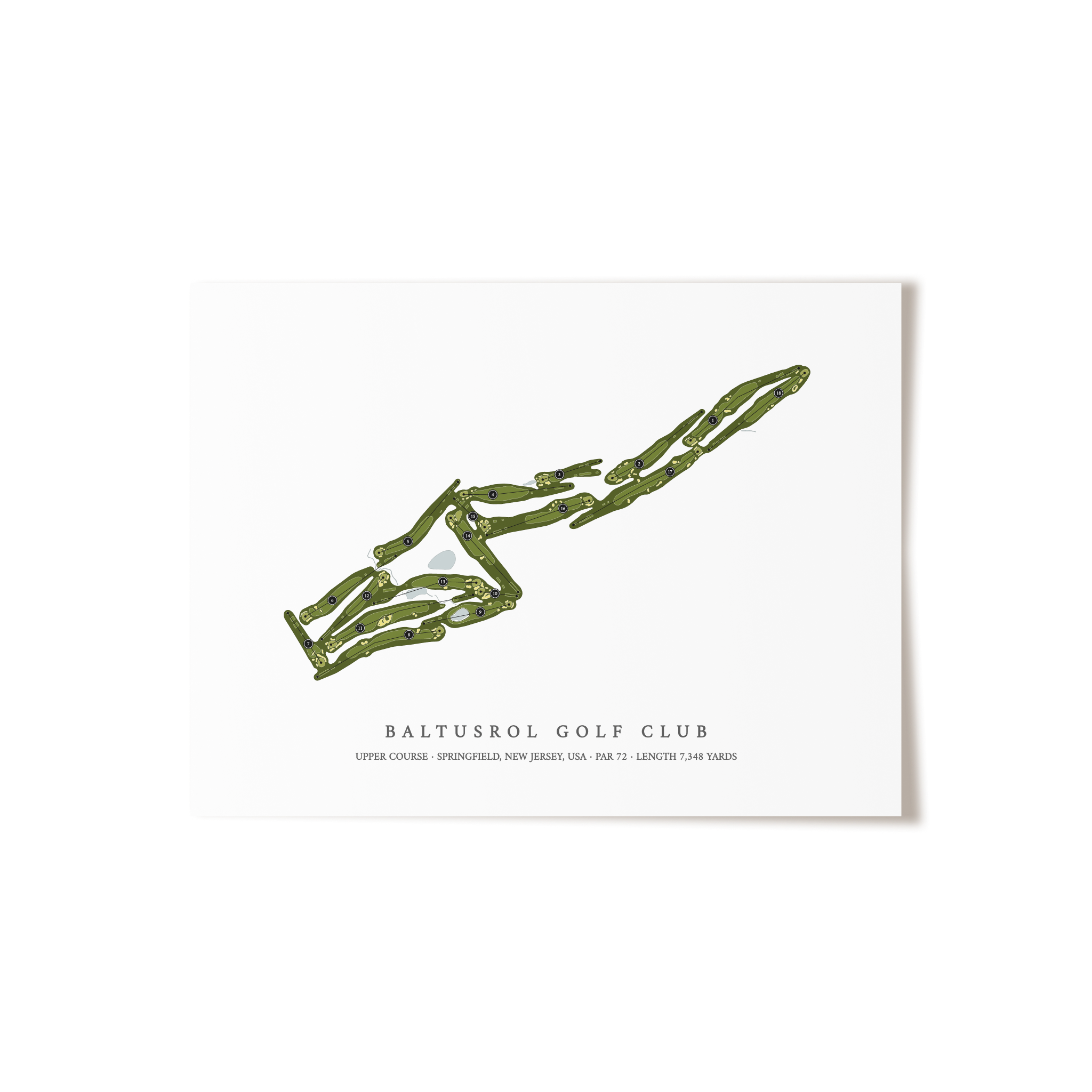 Baltusrol Golf Club - Upper Course | Golf Course Print | Unframed