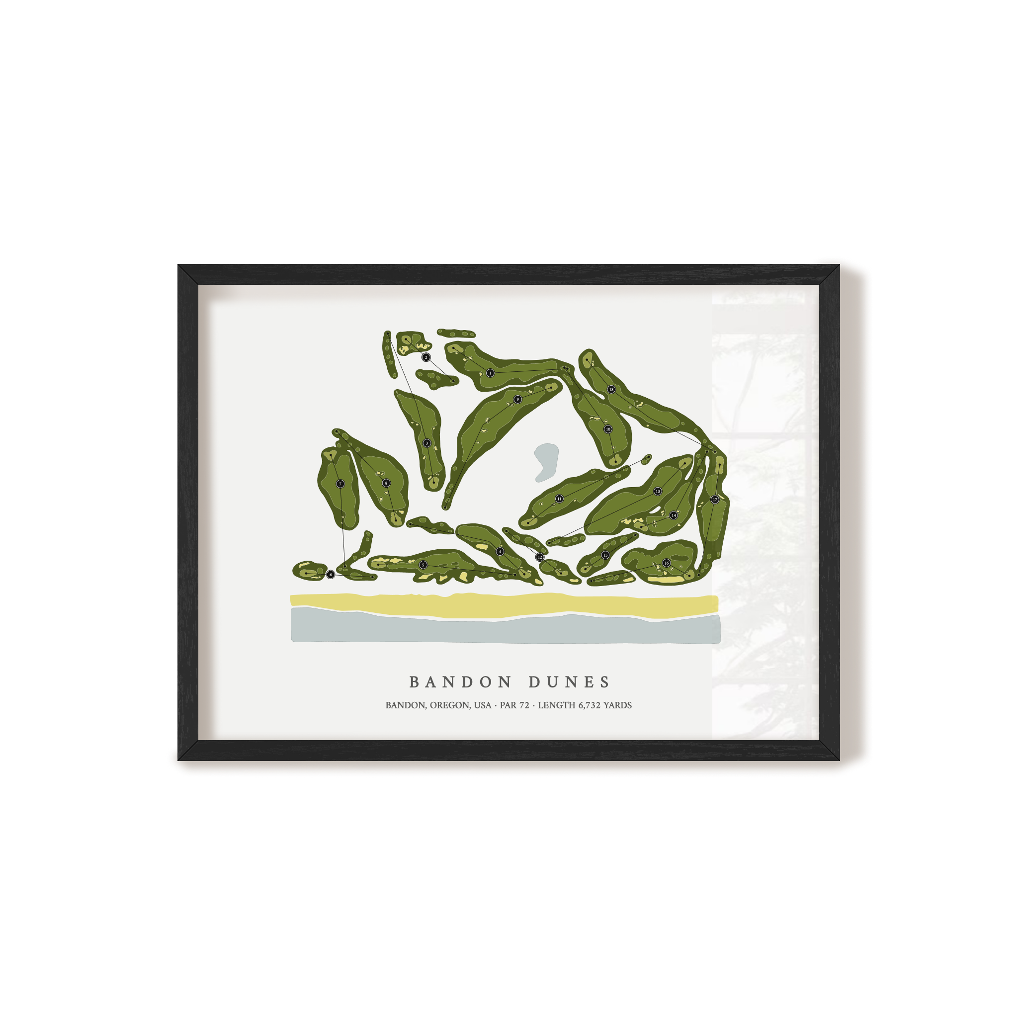 Bandon Dunes | Golf Course Print | Black Frame