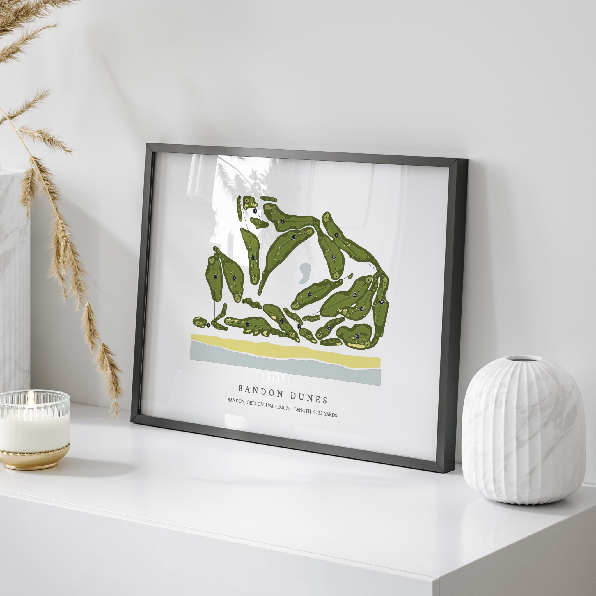 Bandon Dunes | Golf Course Print | On Table