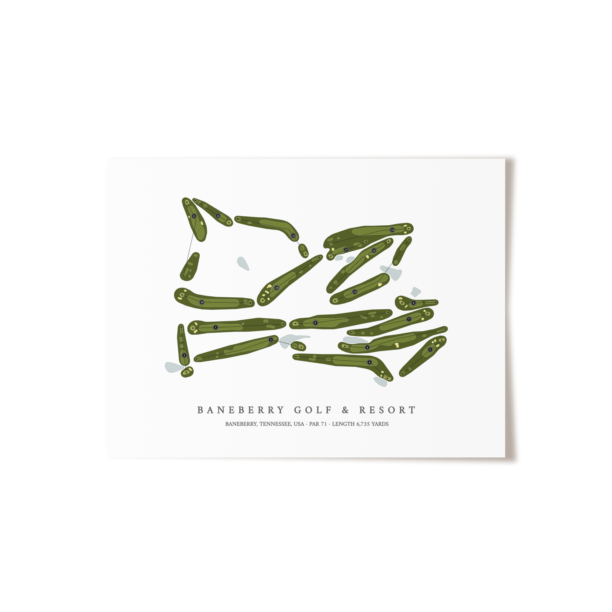 Baneberry Golf & Resort | Golf Course Map | Unframed