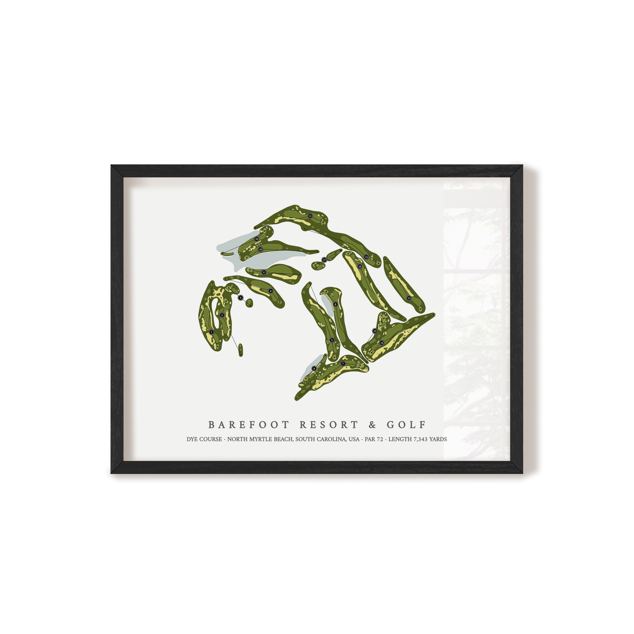 Barefoot Resort & Golf - Dye Course | Golf Course Map | Black+Frame