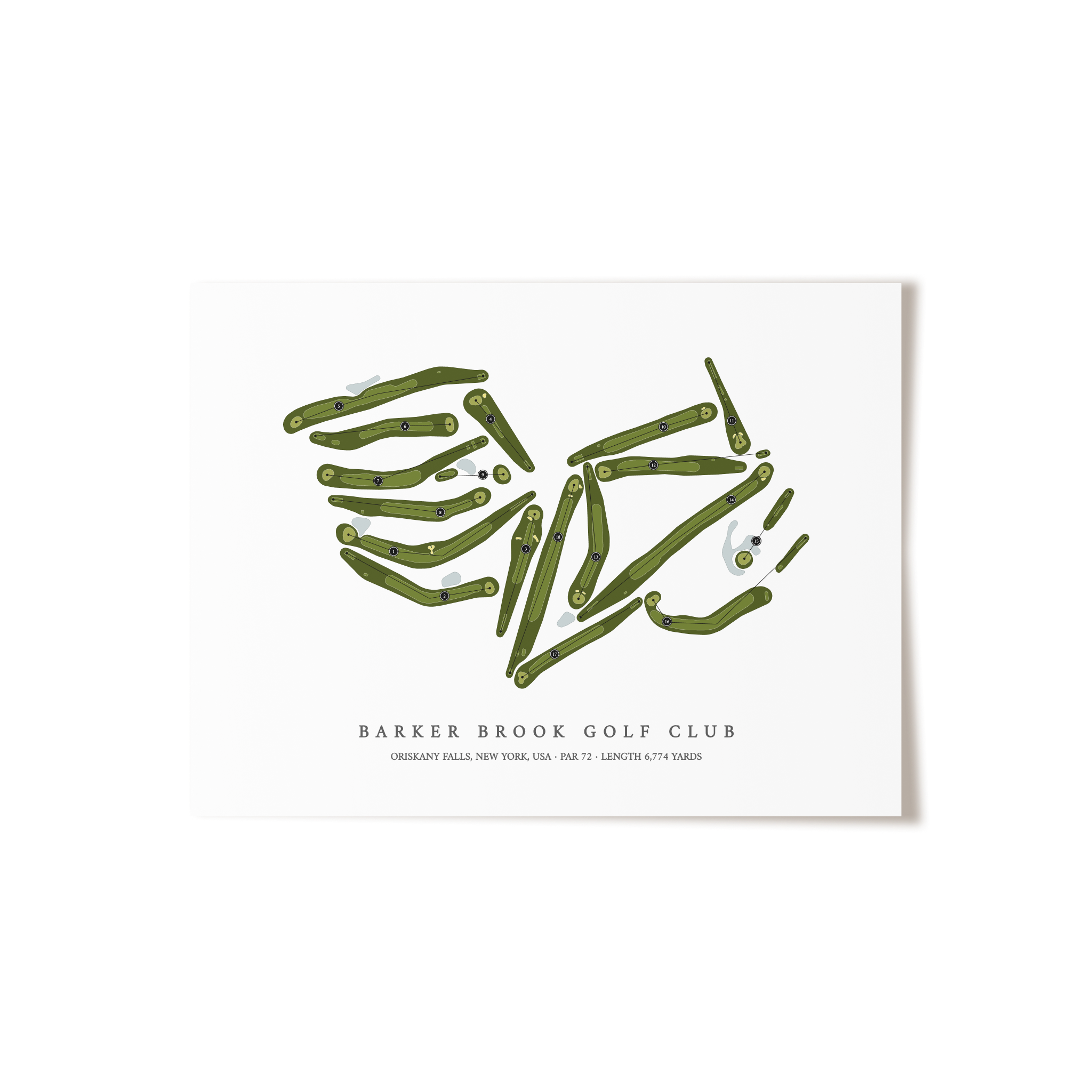 Barker Brook Golf Club | Golf Course Map | Unframed