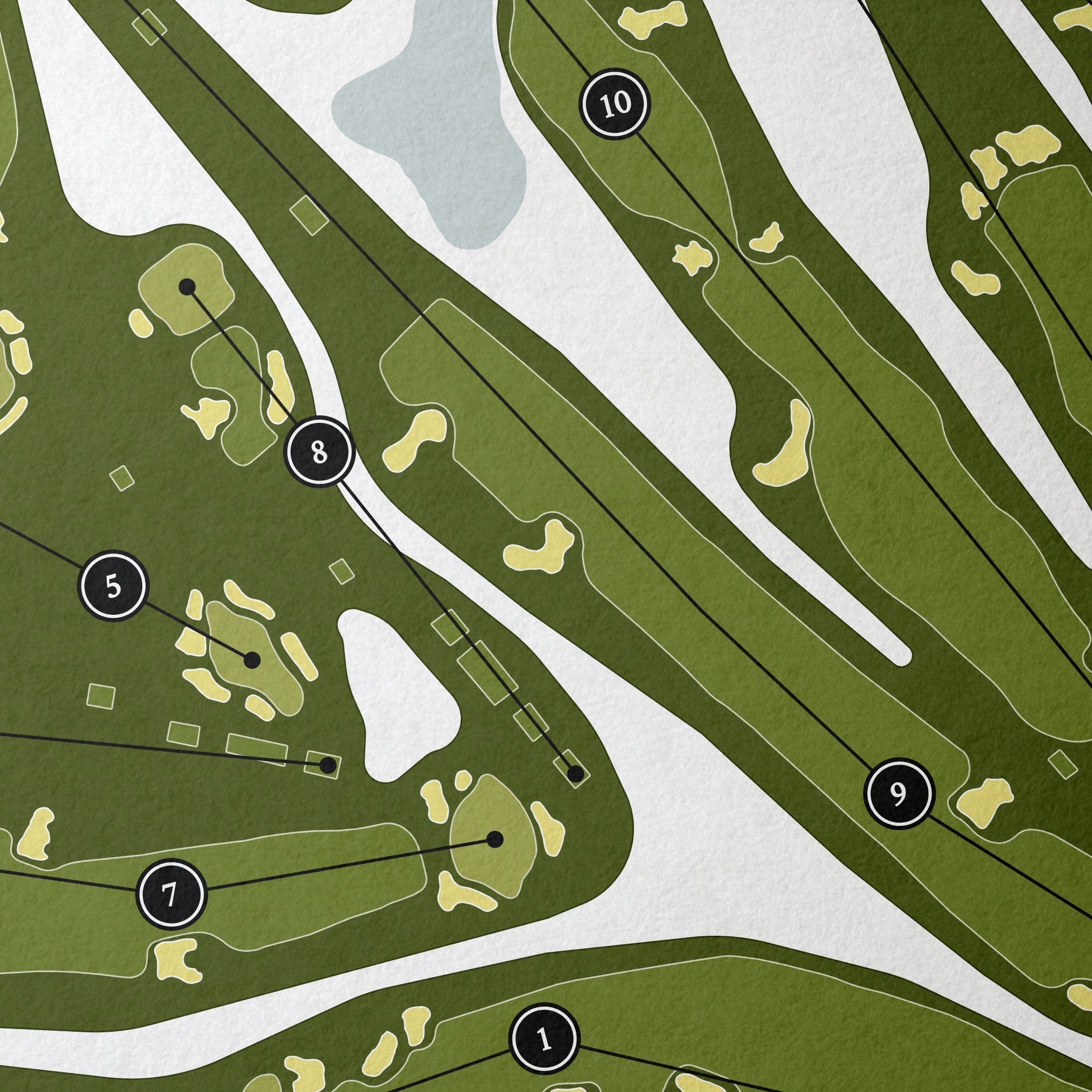 Barton Hills Country Club | Golf Course Print | Close Up