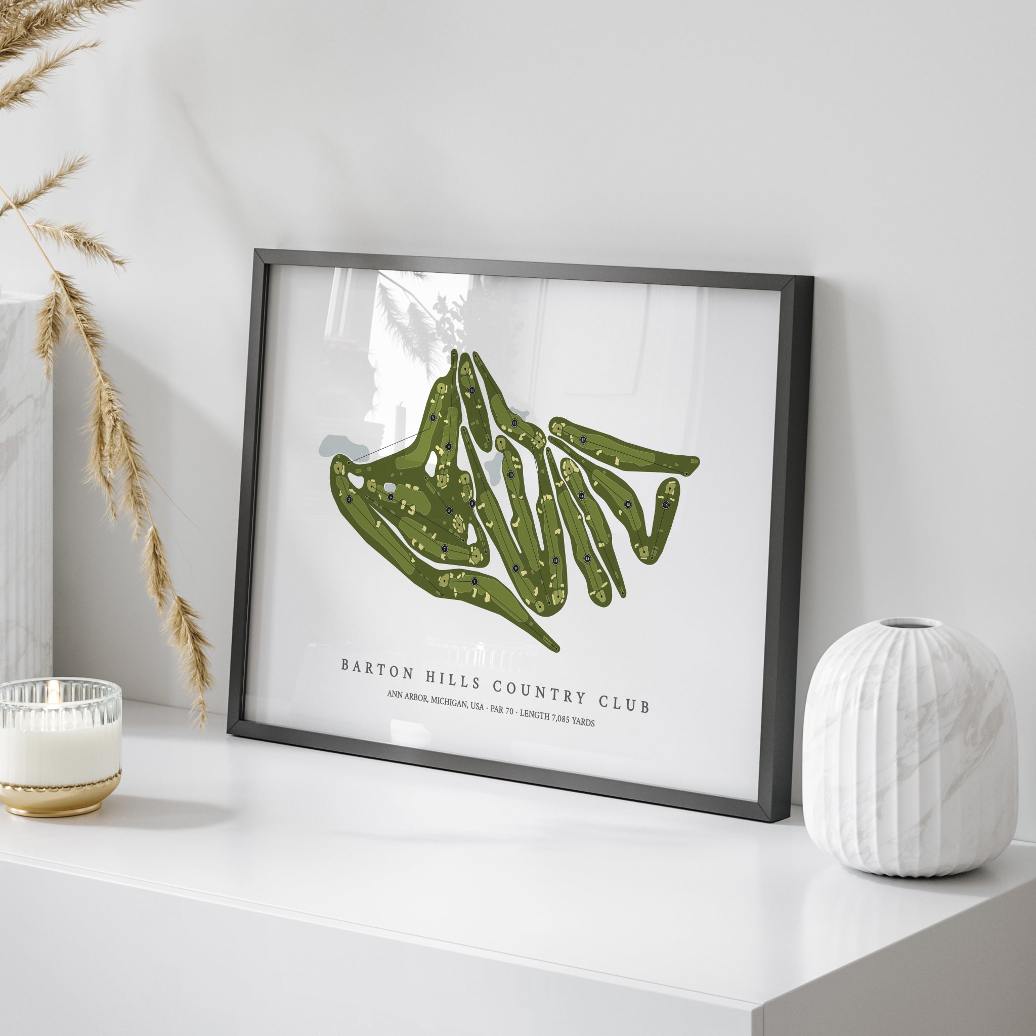 Barton Hills Country Club | Golf Course Print | On Table