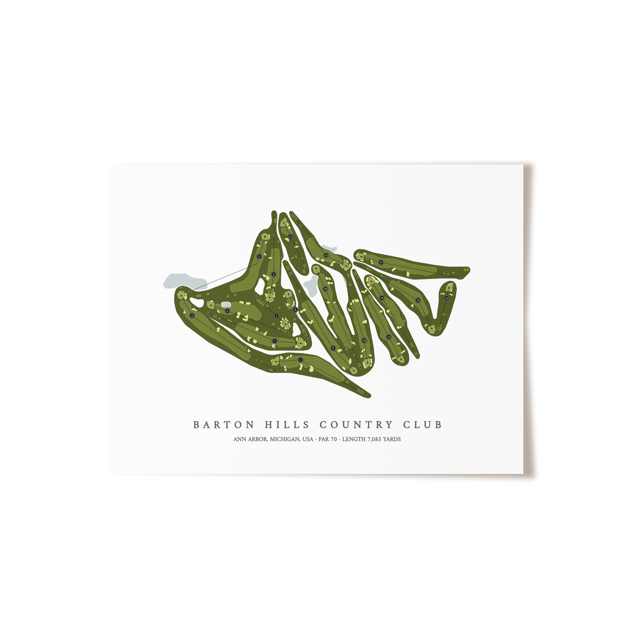 Barton Hills Country Club | Golf Course Print | Unframed