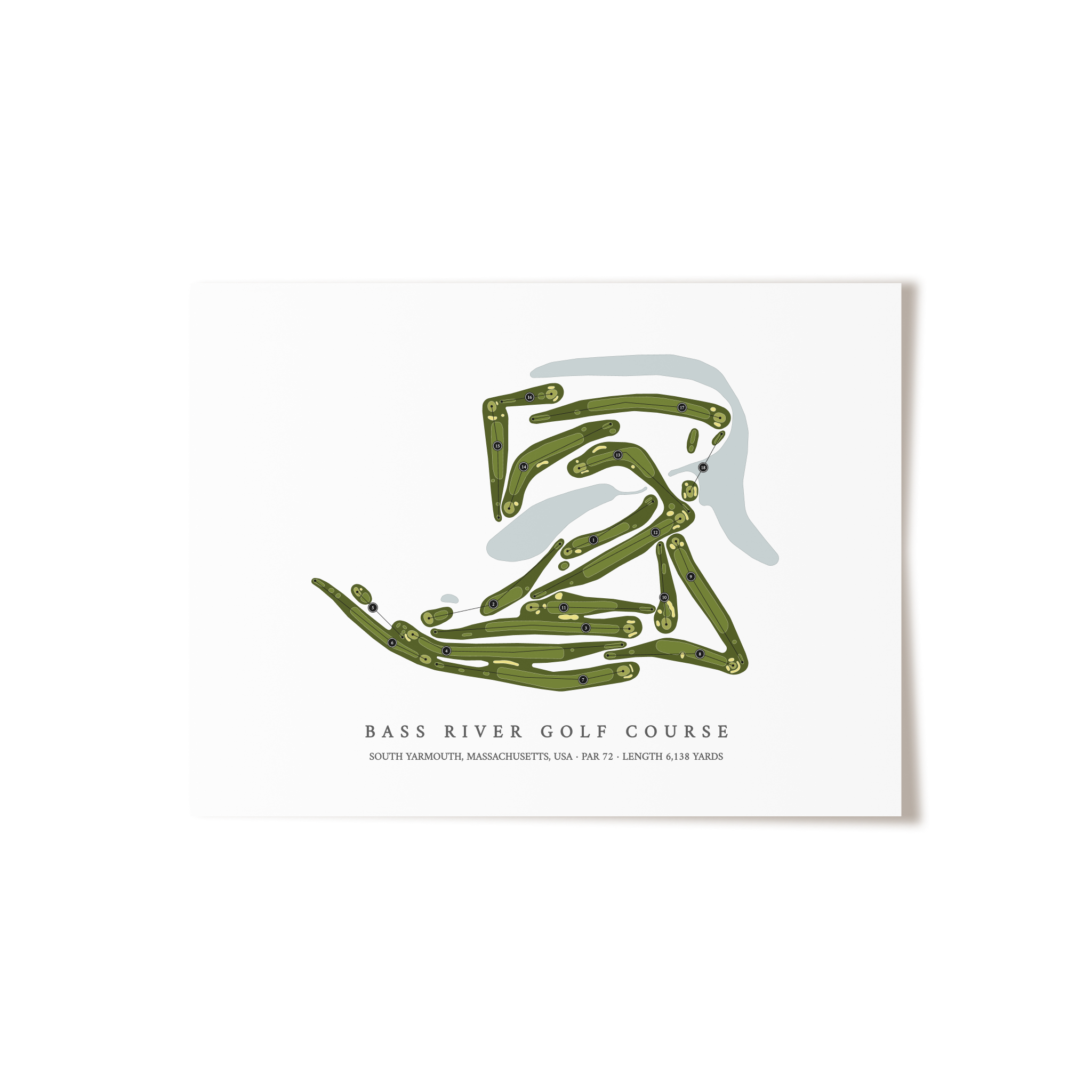 Bass River Golf Course | Golf Course Map | Unframed