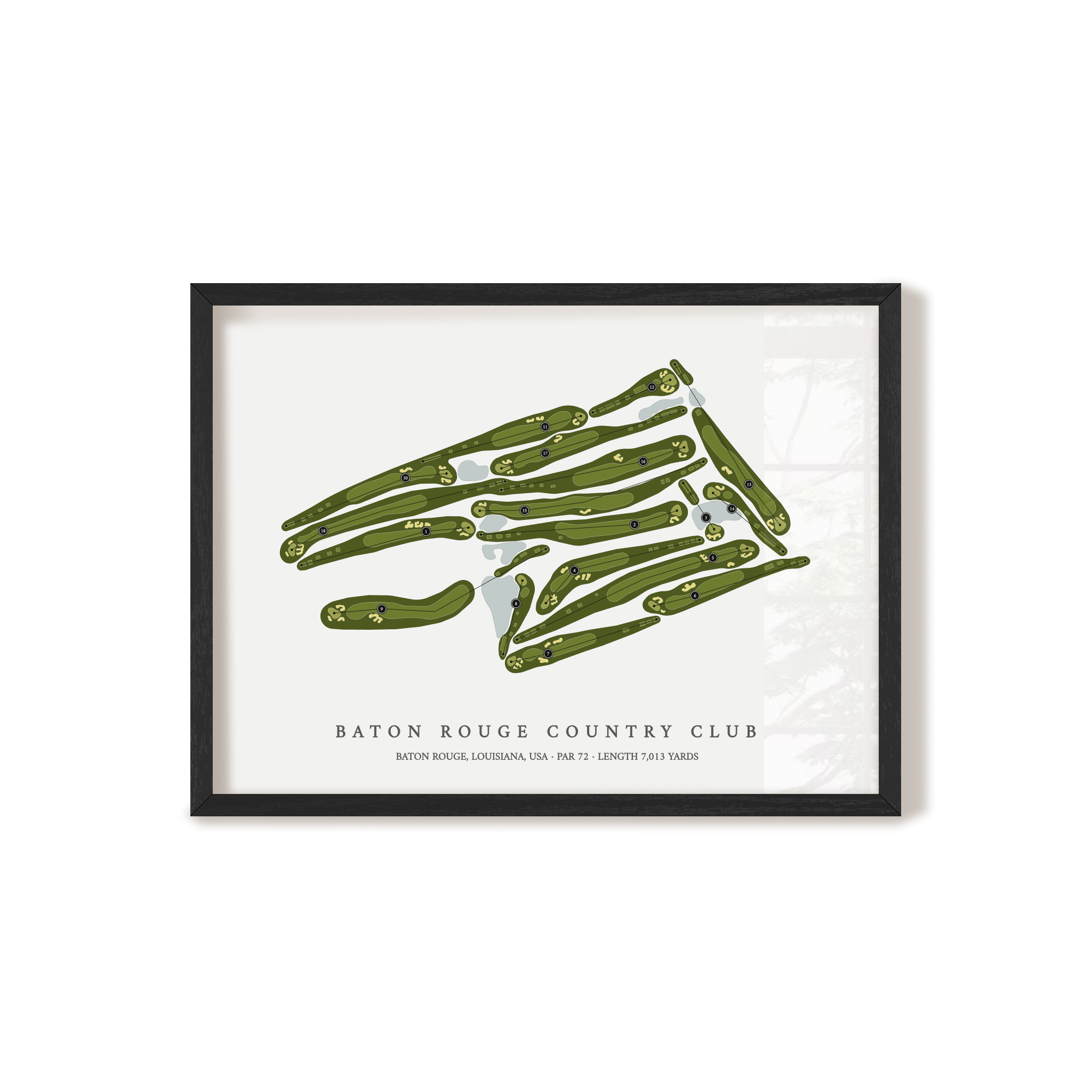 Baton Rouge Country Club | Golf Course Map | Black+Frame