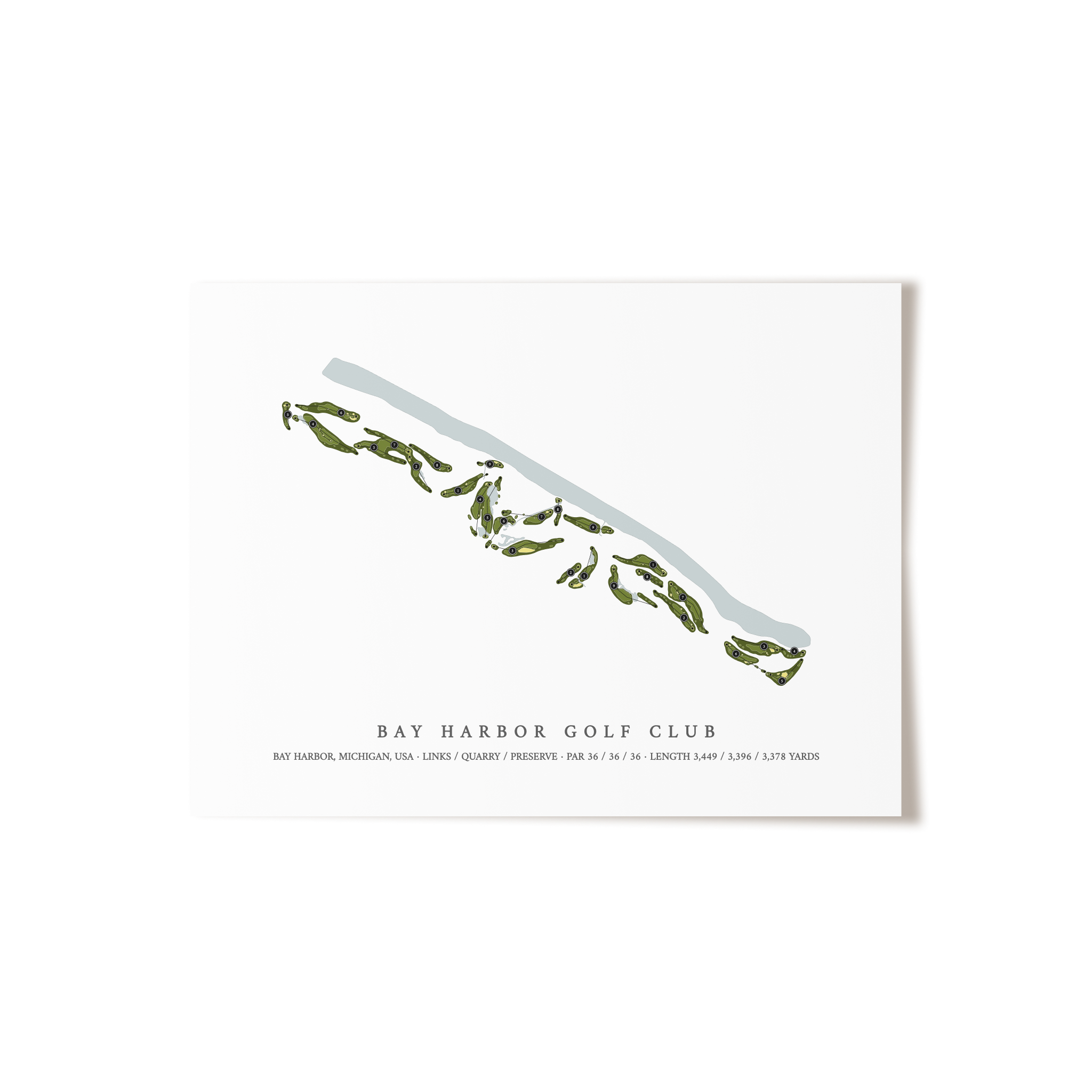 Bay Harbor Golf Club | Golf Course Map | Unframed