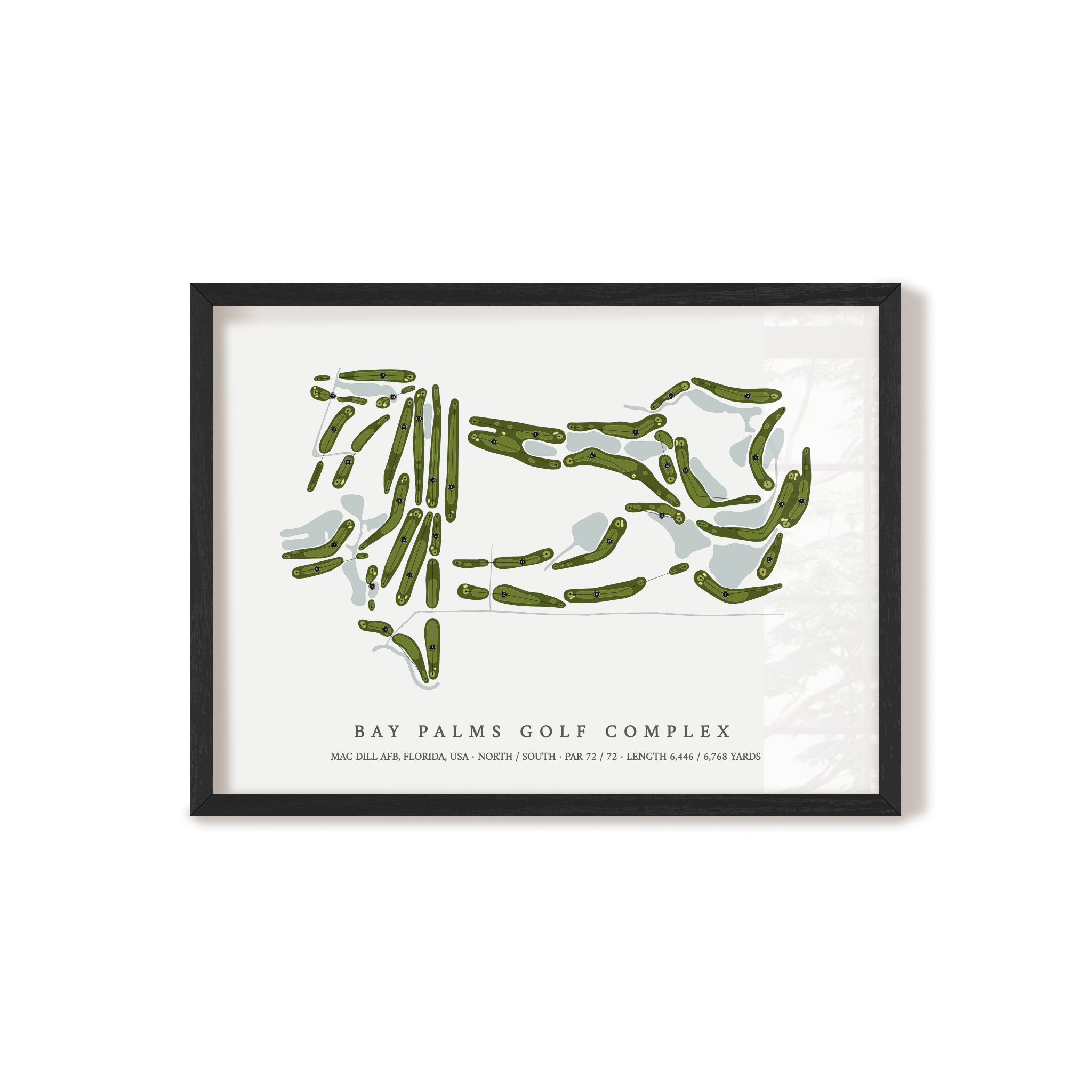 Bay Palms Golf Complex | Golf Course Map | Black Frame