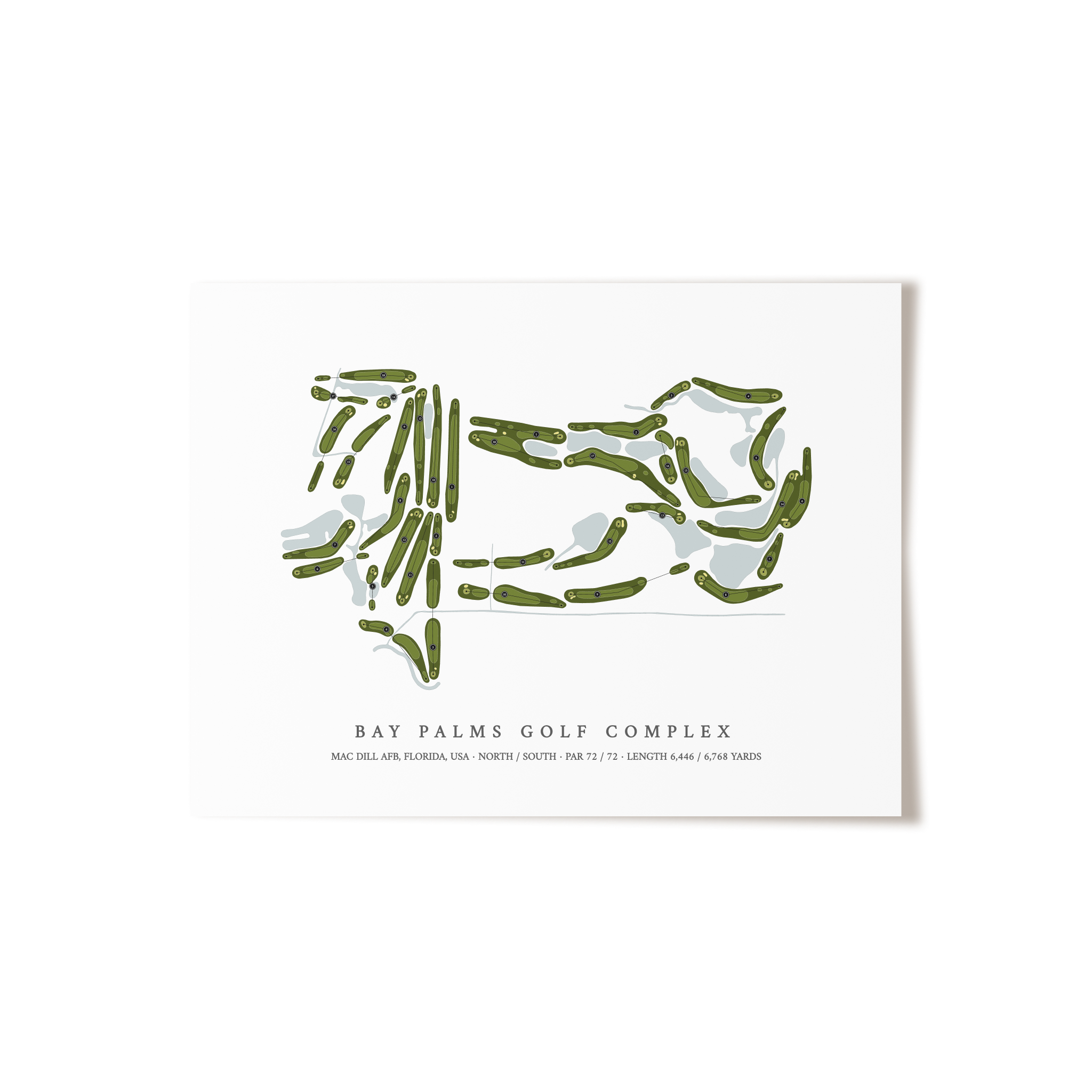 Bay Palms Golf Complex | Golf Course Map | Unframed