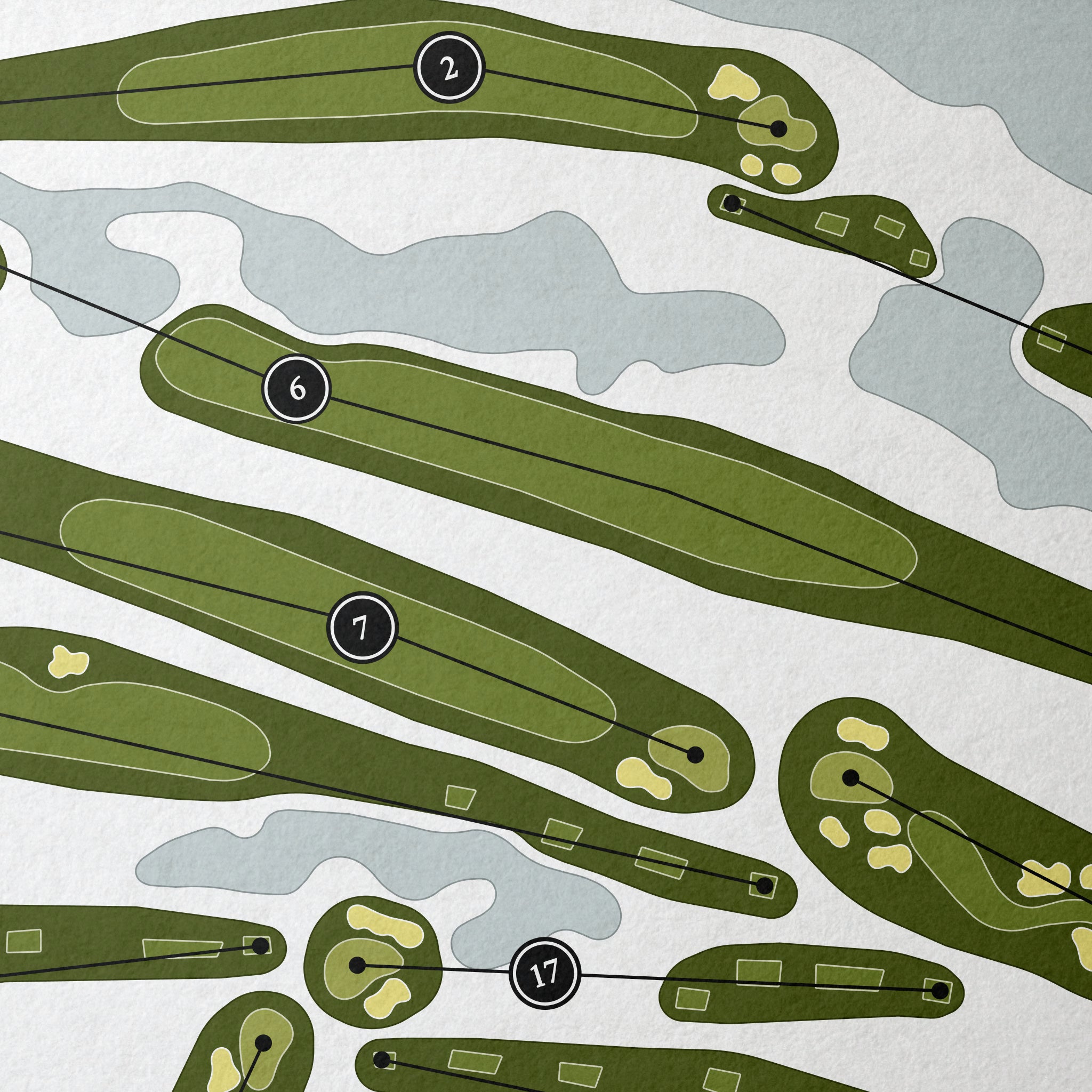 Bayou DeSiard Country Club | Golf Course Map | Close Up