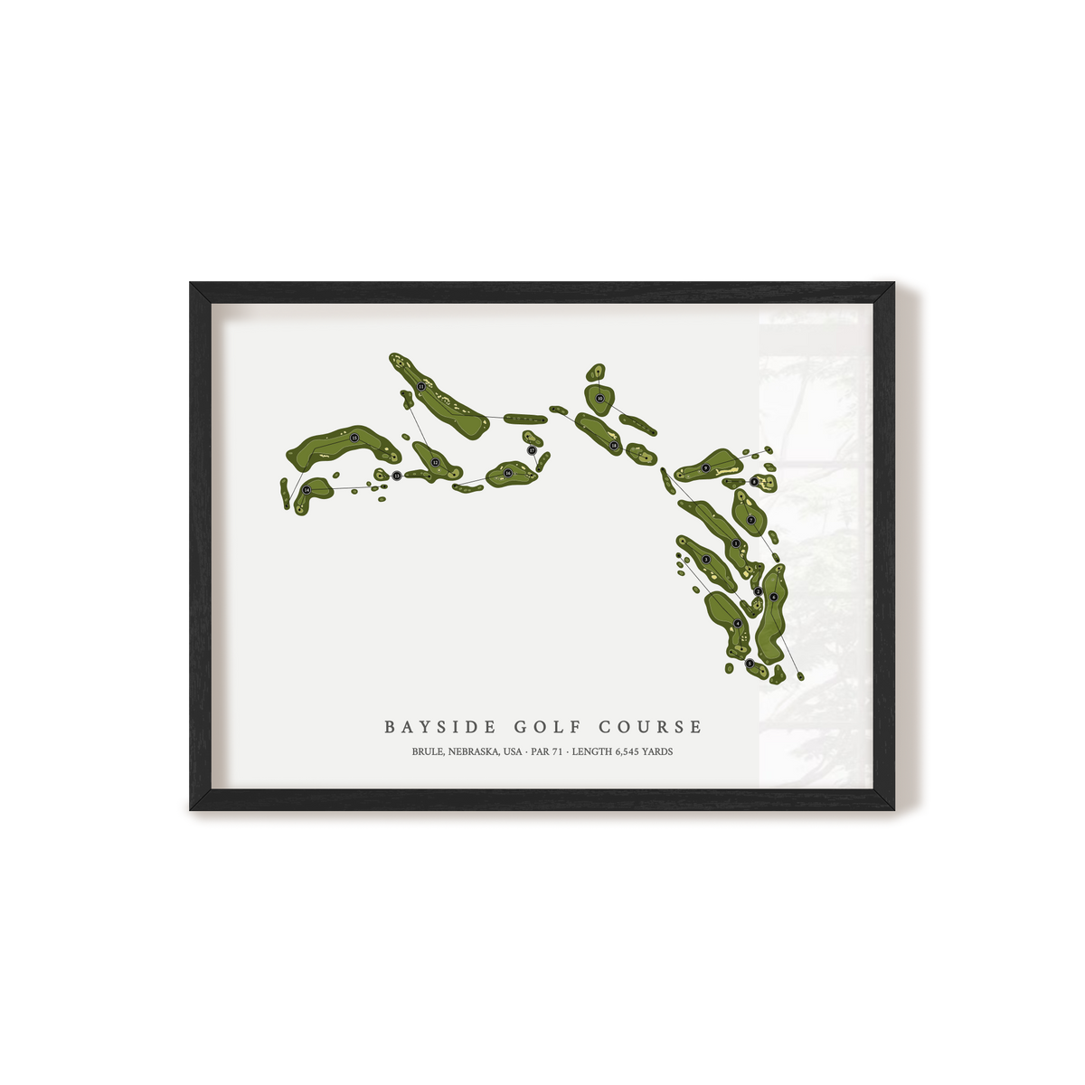 Bayside Golf Club | Golf Course Print | Black Frame
