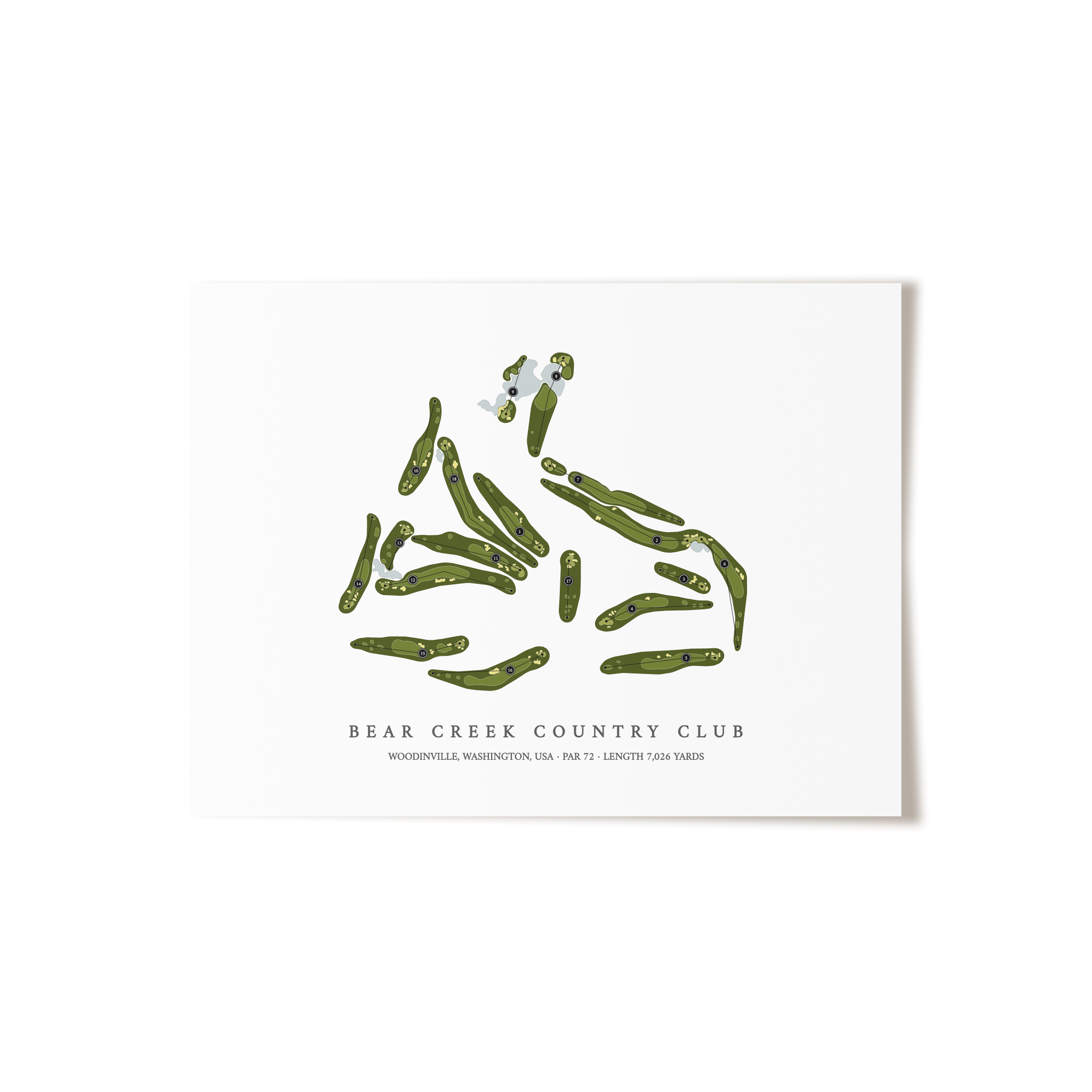 Bear Creek Country Club | Golf Course Map | Unframed