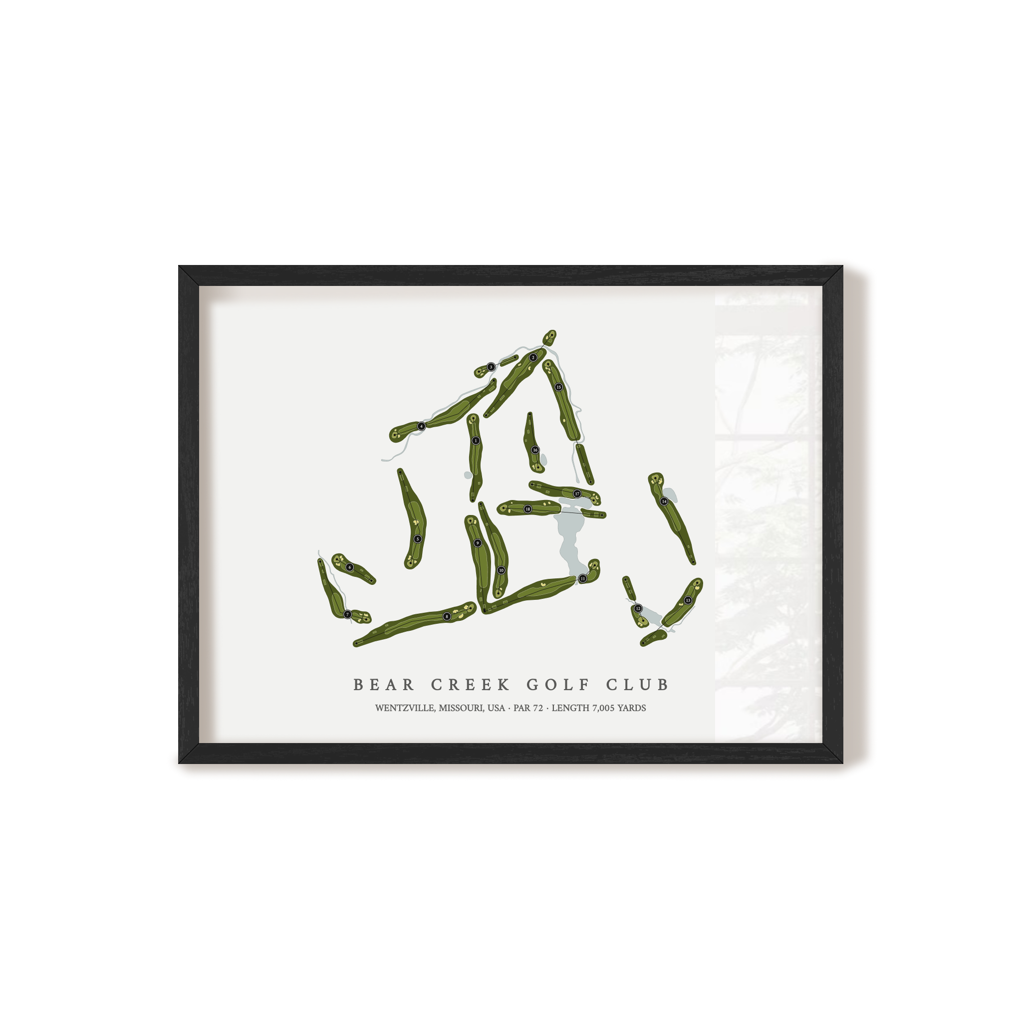 Bear Creek Golf Club | Golf Course Map | Black Frame