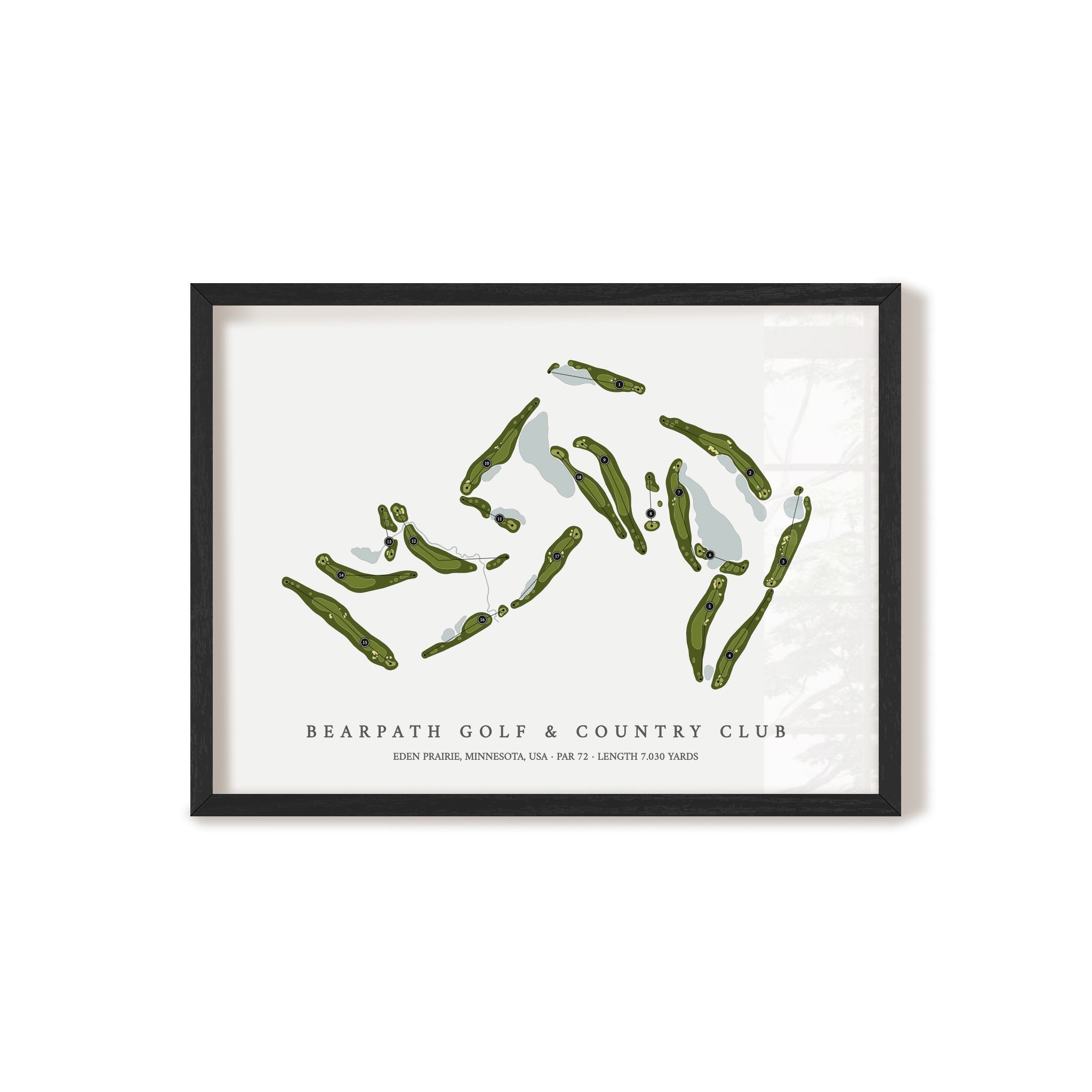 Bearpath Golf & Country Club | Golf Course Map | Black Frame