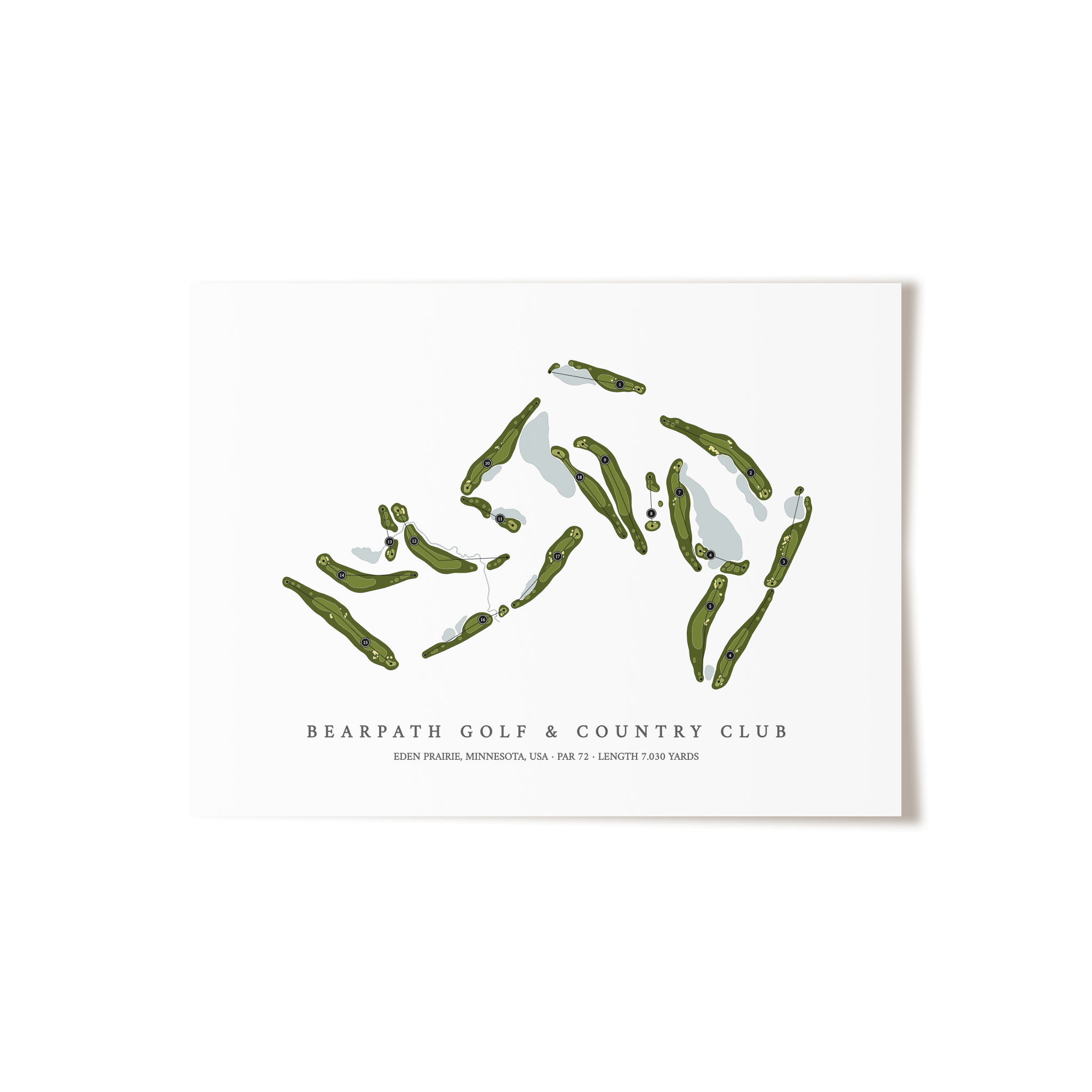 Bearpath Golf & Country Club | Golf Course Map | Unframed