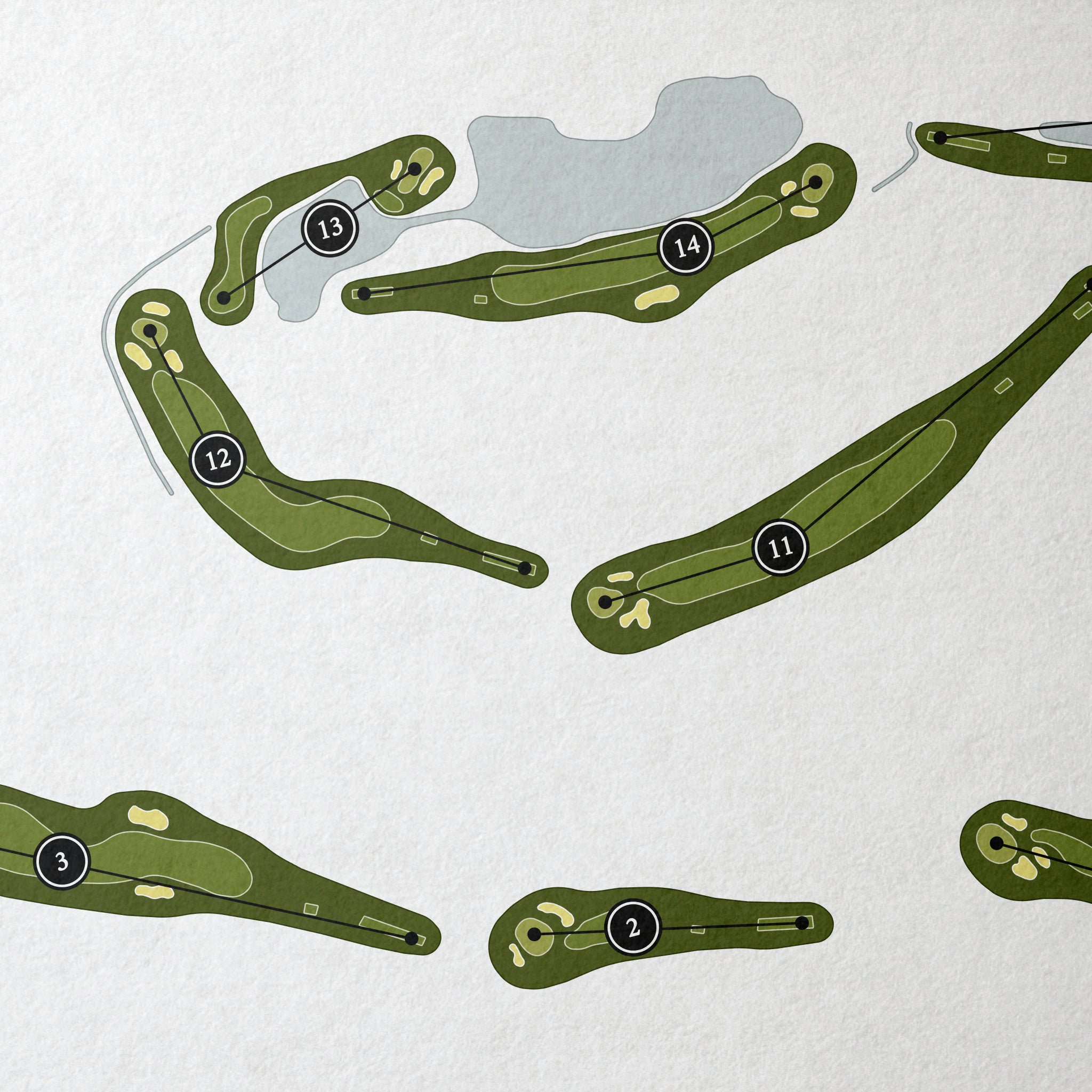 Beau Chene Country Club - Oak Course | Golf Course Map | Close Up