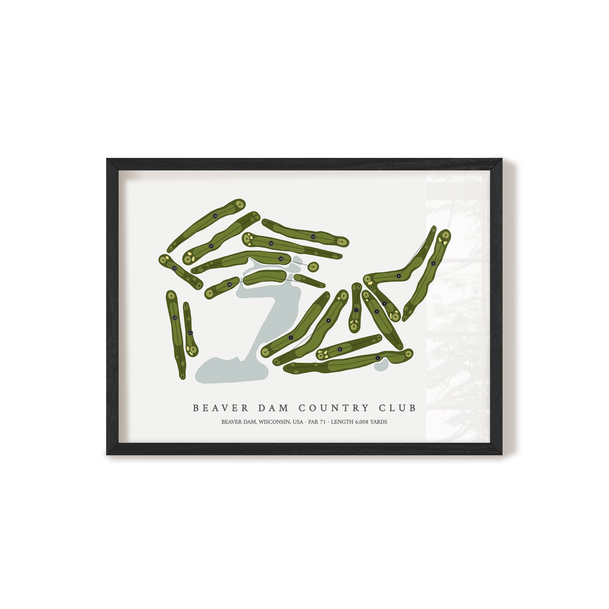 Beaver Dam Country Club | Golf Course Map | Black Frame