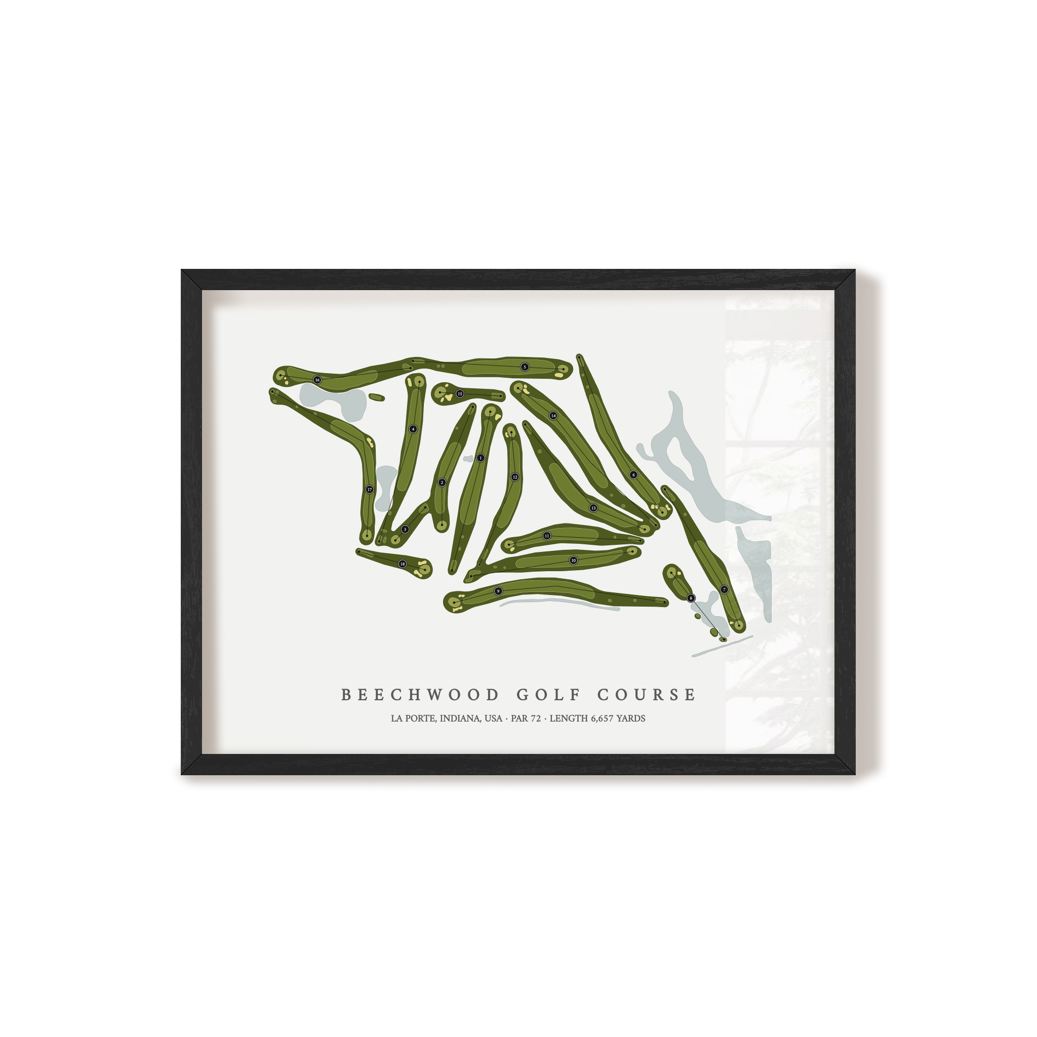 Beechwood Golf Course | Golf Course Map | Black Frame