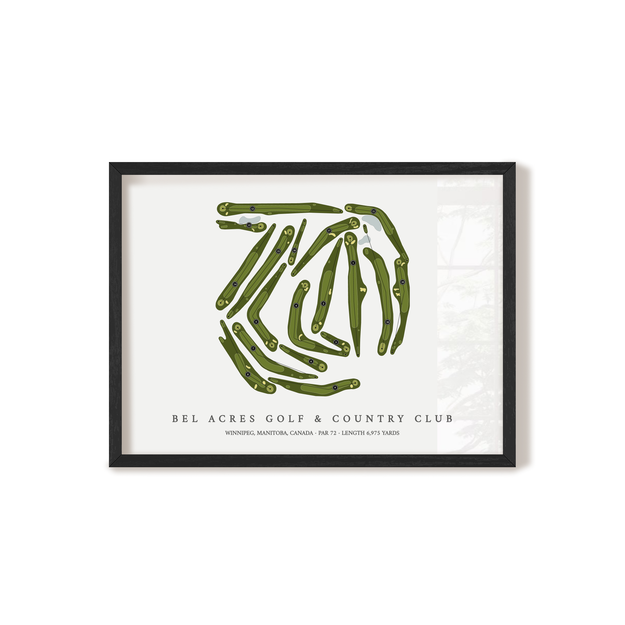 Bel Acres Golf & Country Club | Golf Course Map | Black Frame