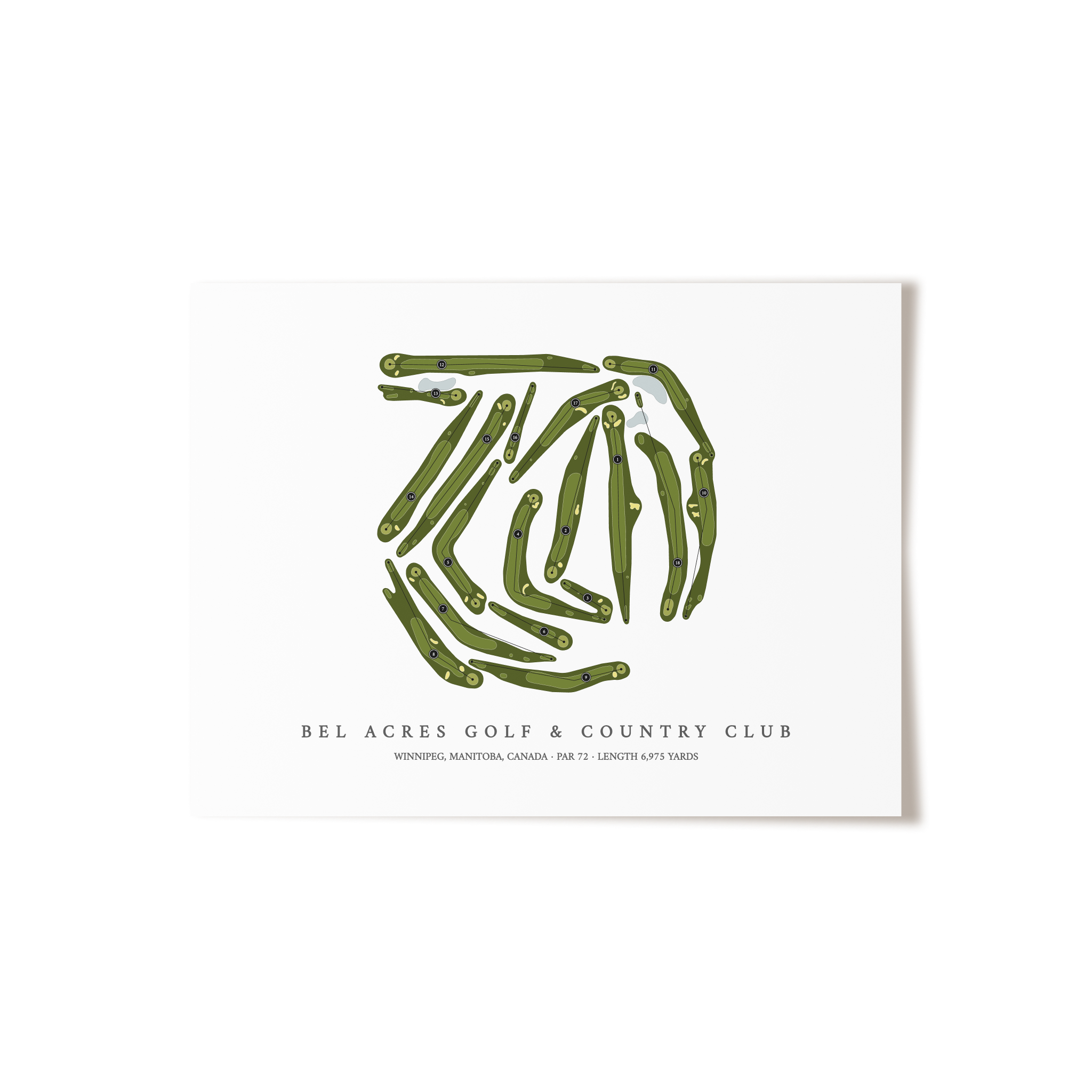 Bel Acres Golf & Country Club | Golf Course Map | Unframed