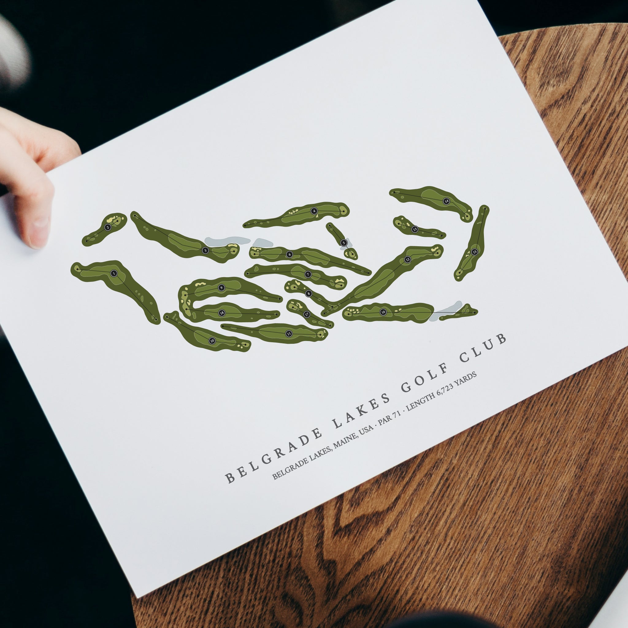 Belgrade Lakes Golf Club | Golf Course Print | With Laptop