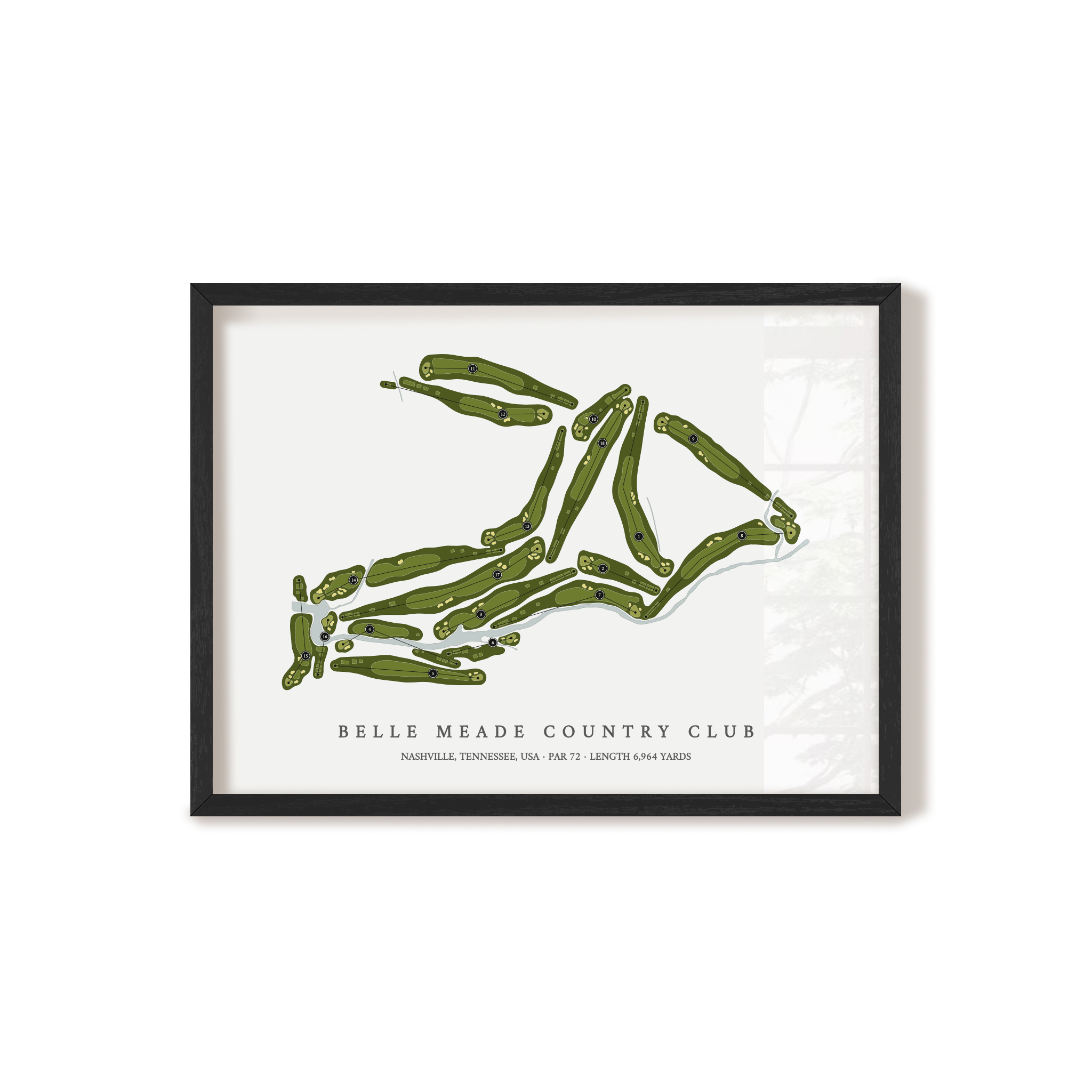 Belle Meade Country Club | Golf Course Map | Black Frame