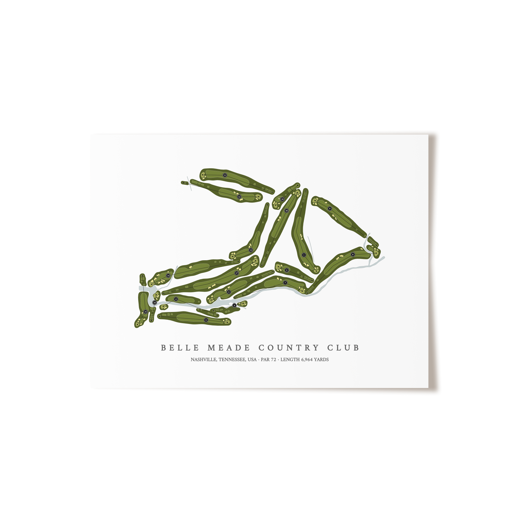 Belle Meade Country Club | Golf Course Map | Unframed
