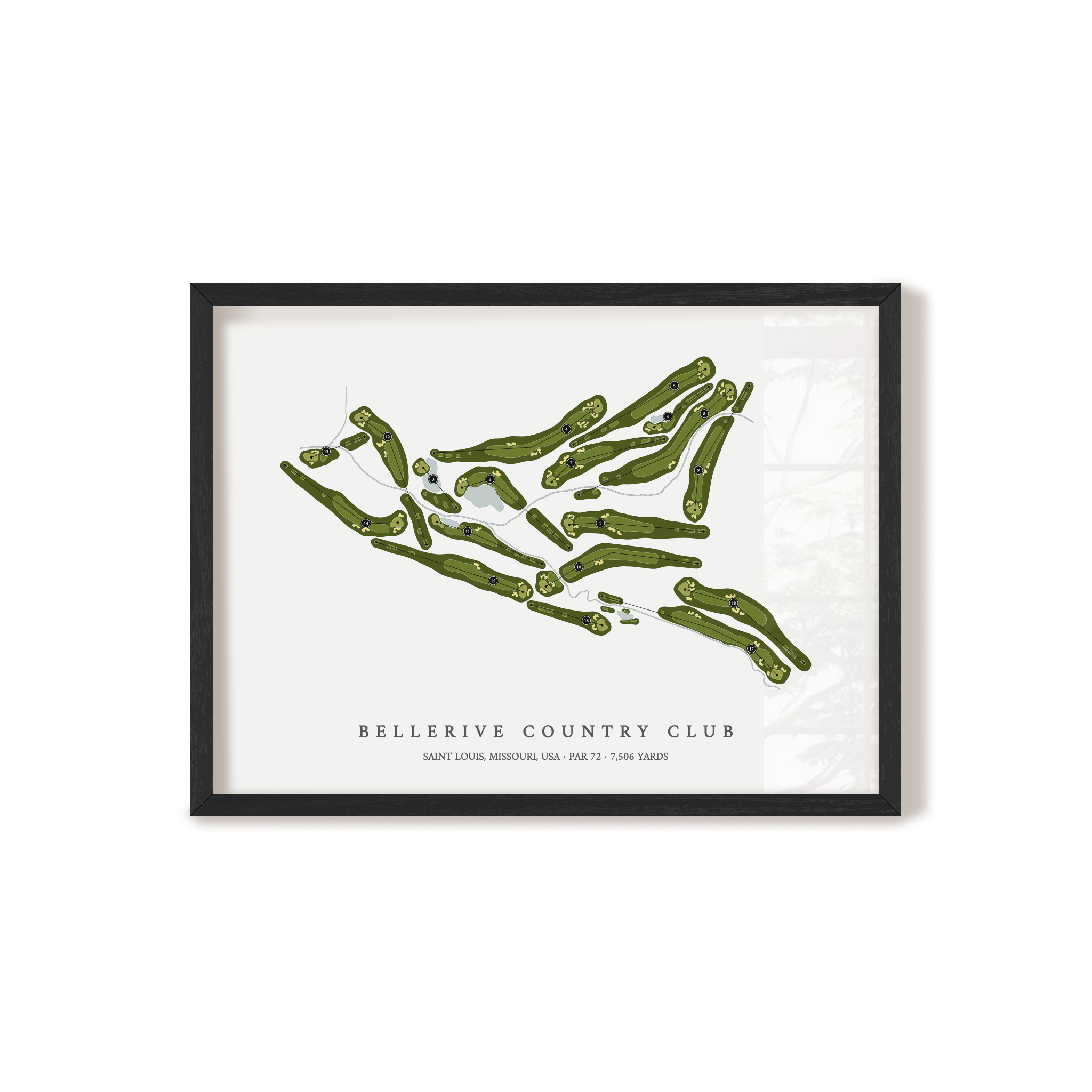 Bellerive Country Club | Golf Course Map | Black Frame