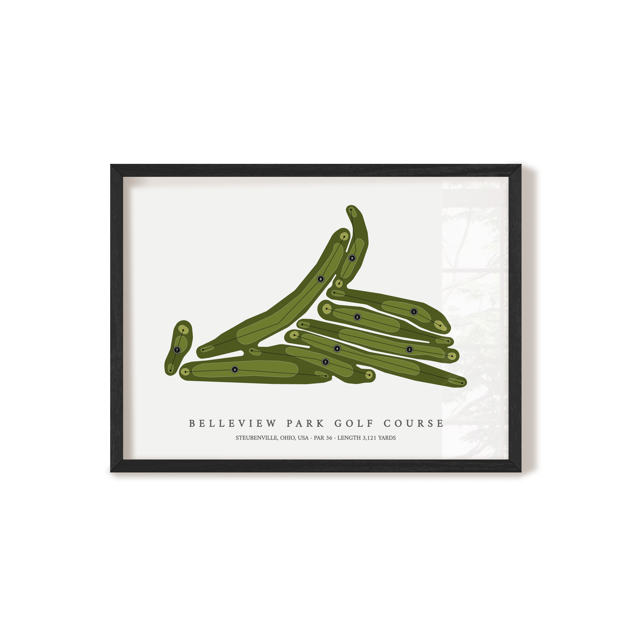 Belleview Park Golf Course | Golf Course Map | Black Frame