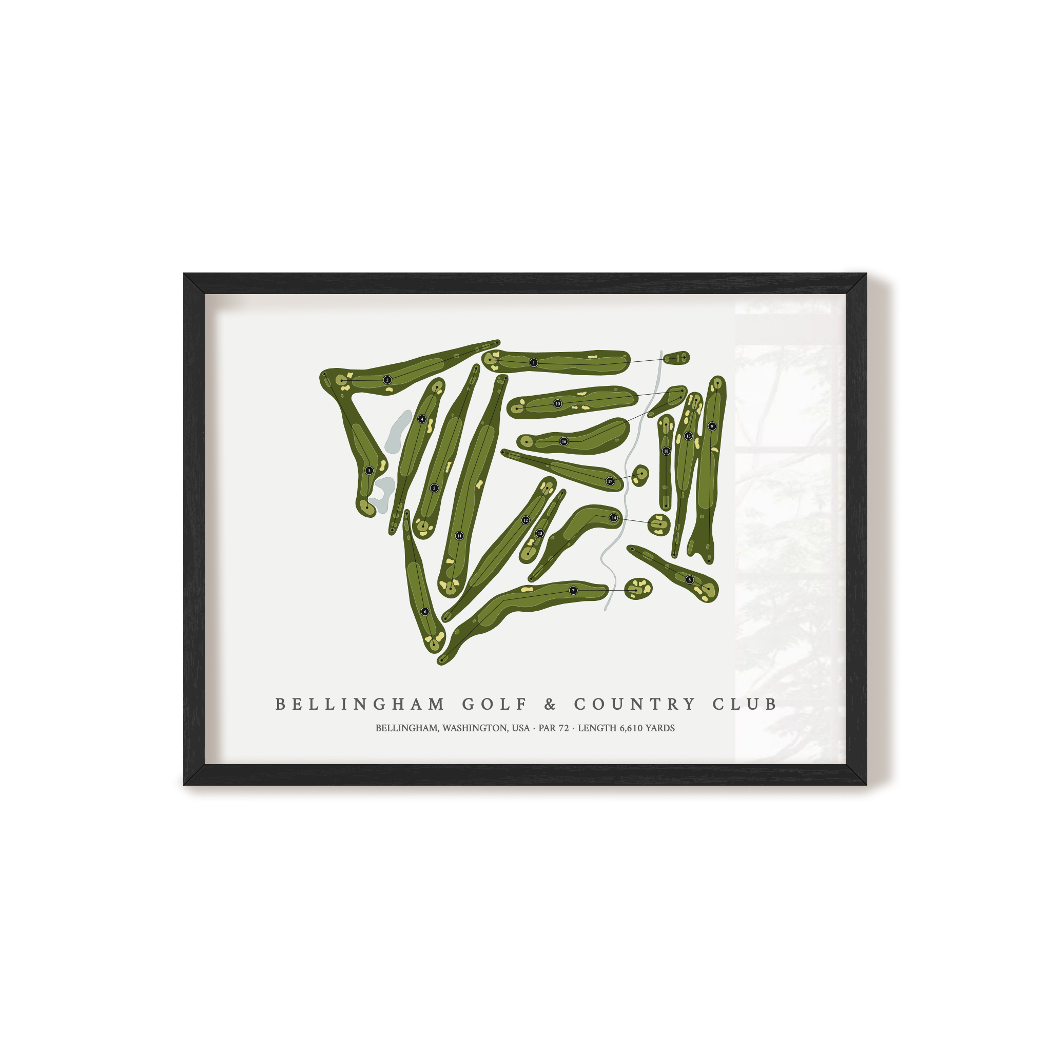 Bellingham Golf & Country Club | Golf Course Map | Black Frame